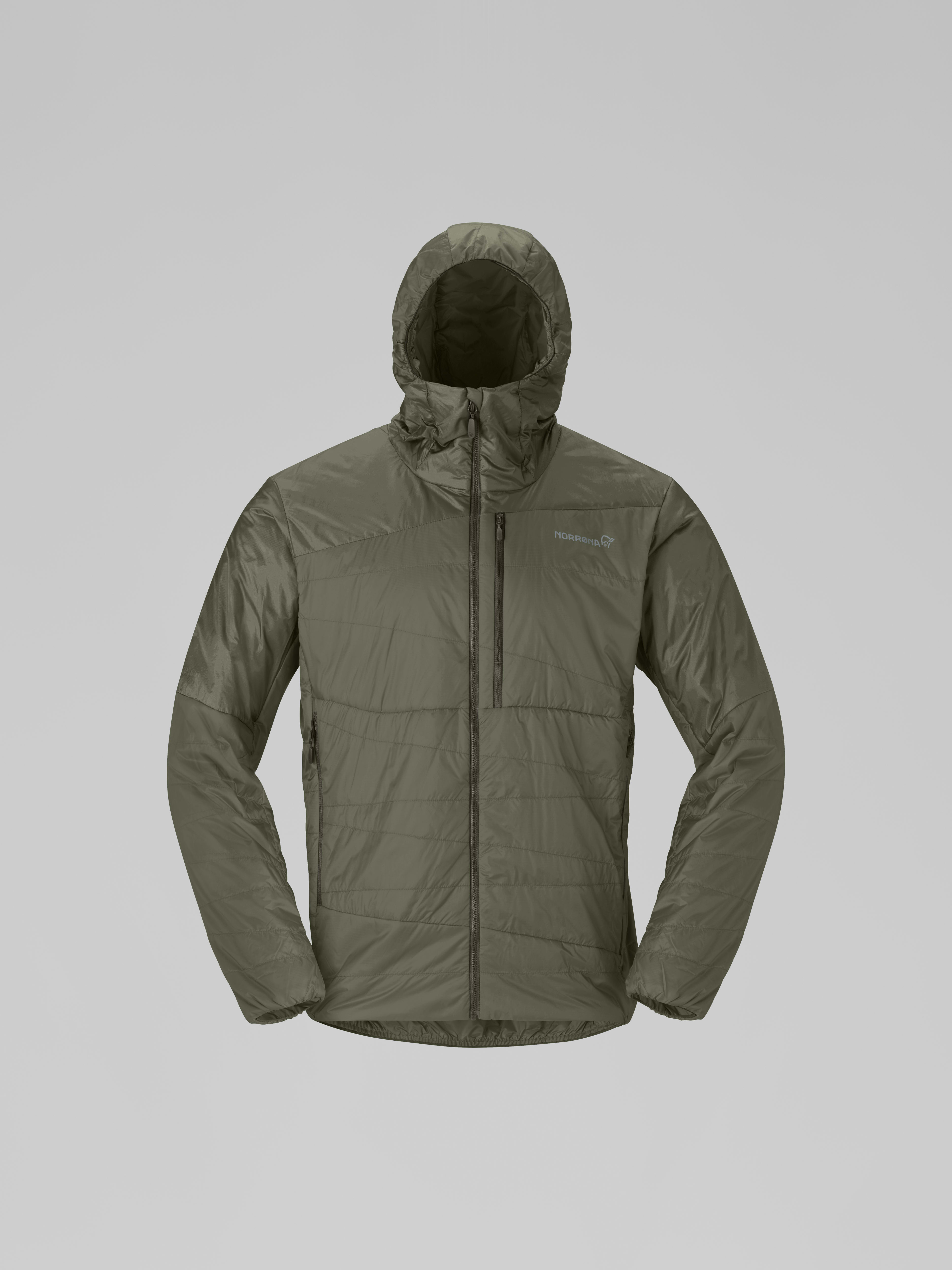 Packshot front image of falketind thermo40 Zip Hood Deep Lichen Green