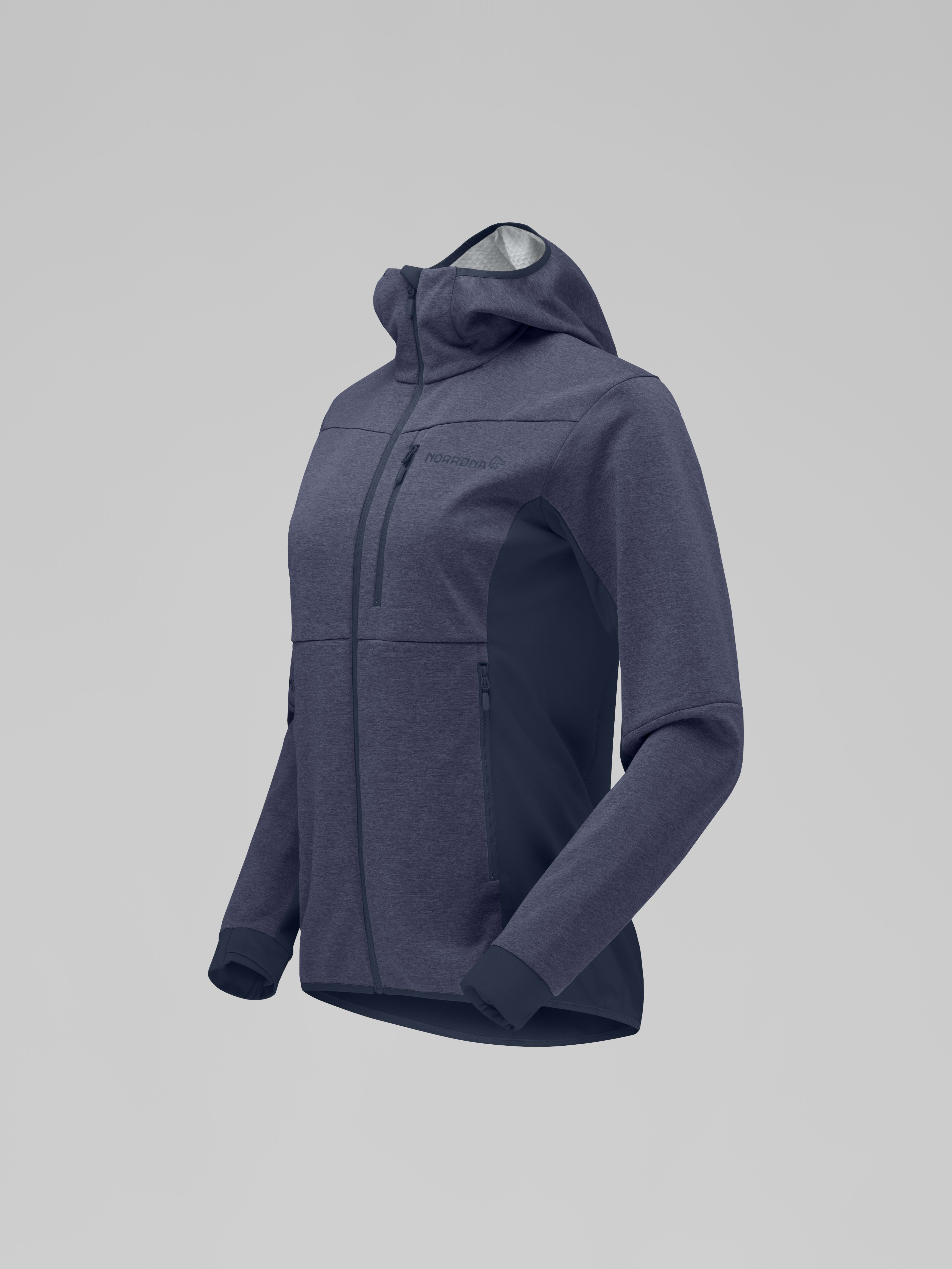 Packshot front left image of falketind warm2 Octa Hood Indigo Night