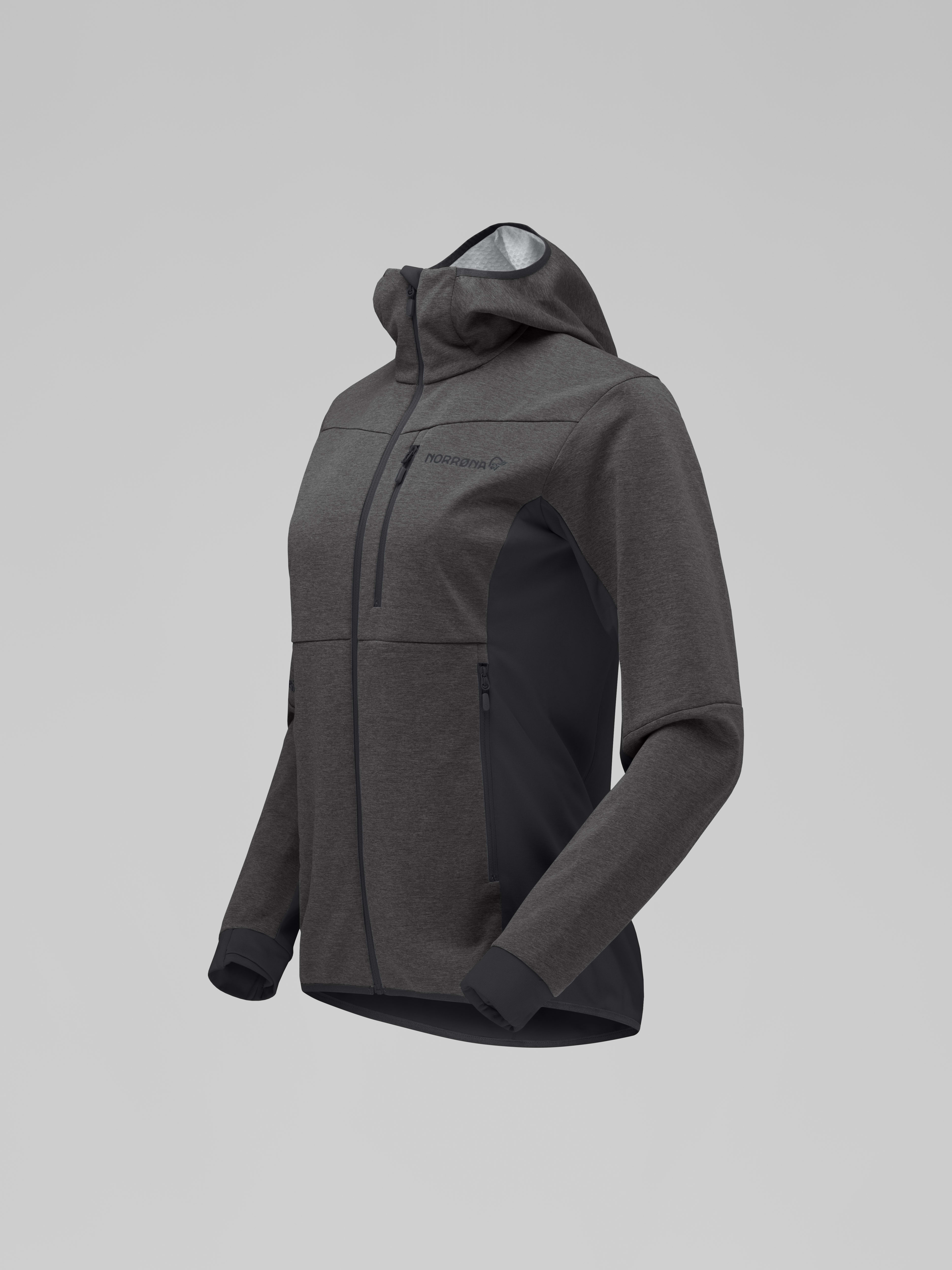 Packshot front left image of falketind warm2 Octa Hood Caviar Black