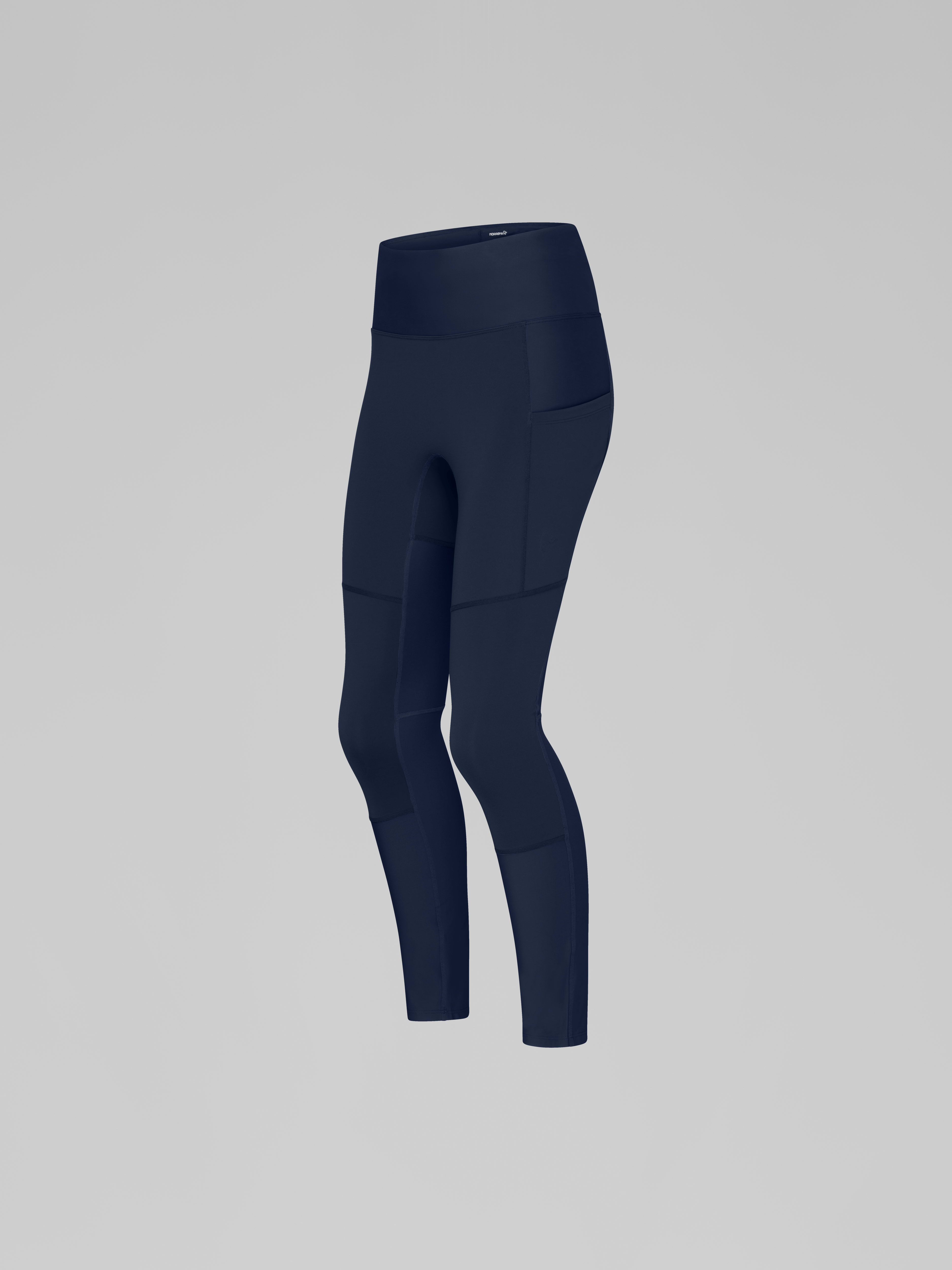Packshot front left image of falketind equaliser stretch Tights Indigo Night Blue