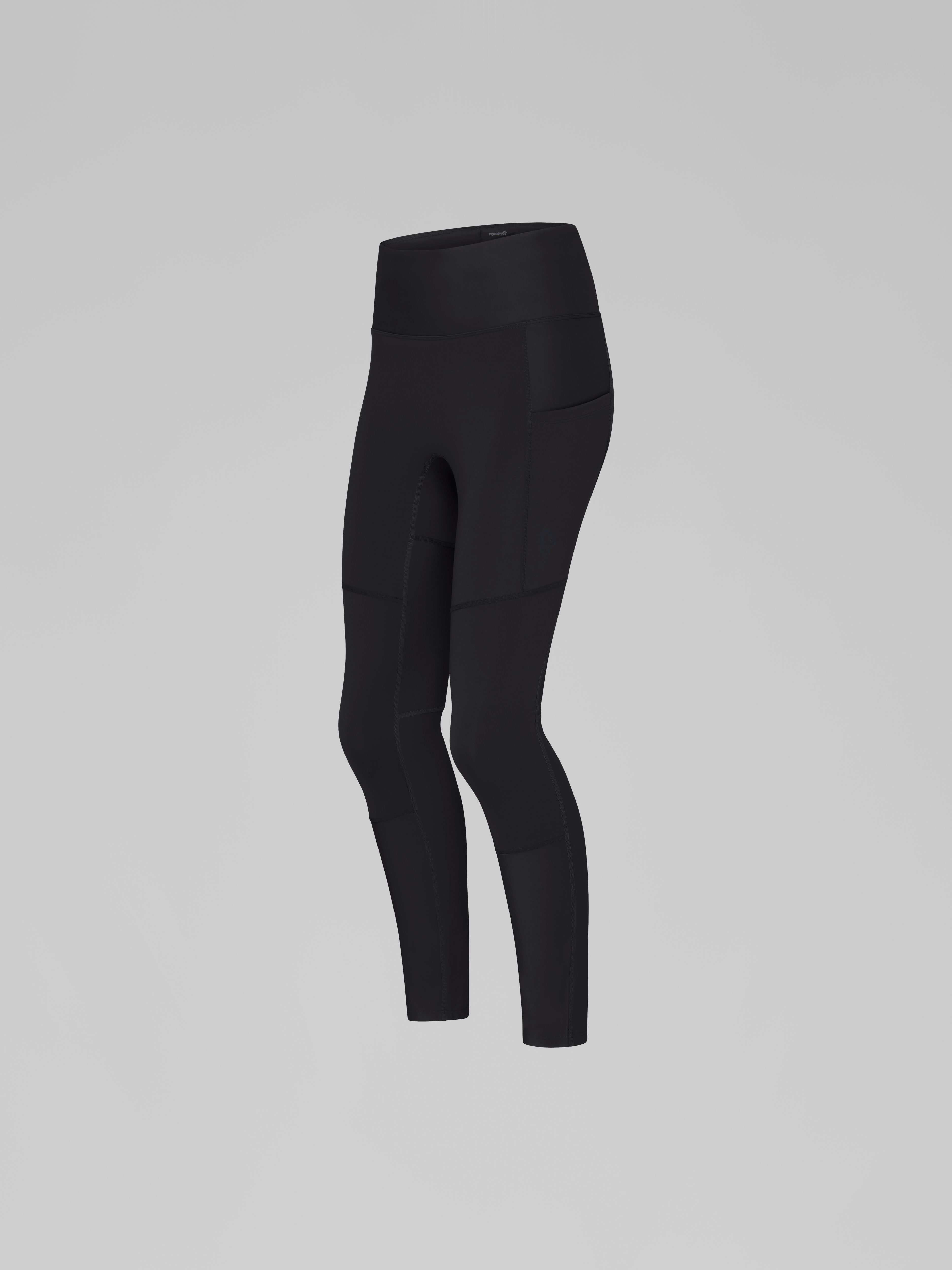 Packshot front left image of falketind equaliser stretch Tights Caviar Black