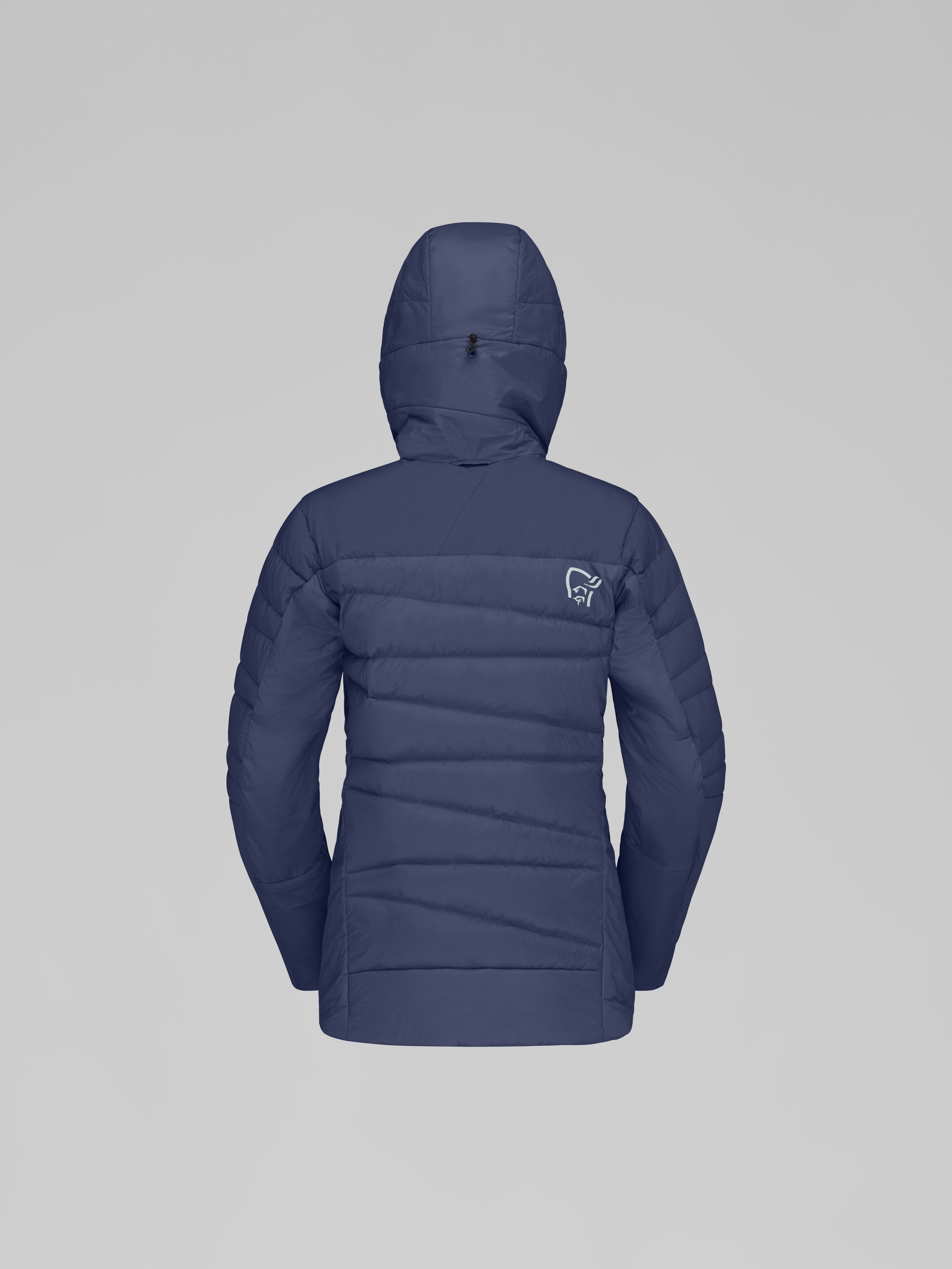 Packshot back image of falketind down700 Zip Hood Indigo Night
