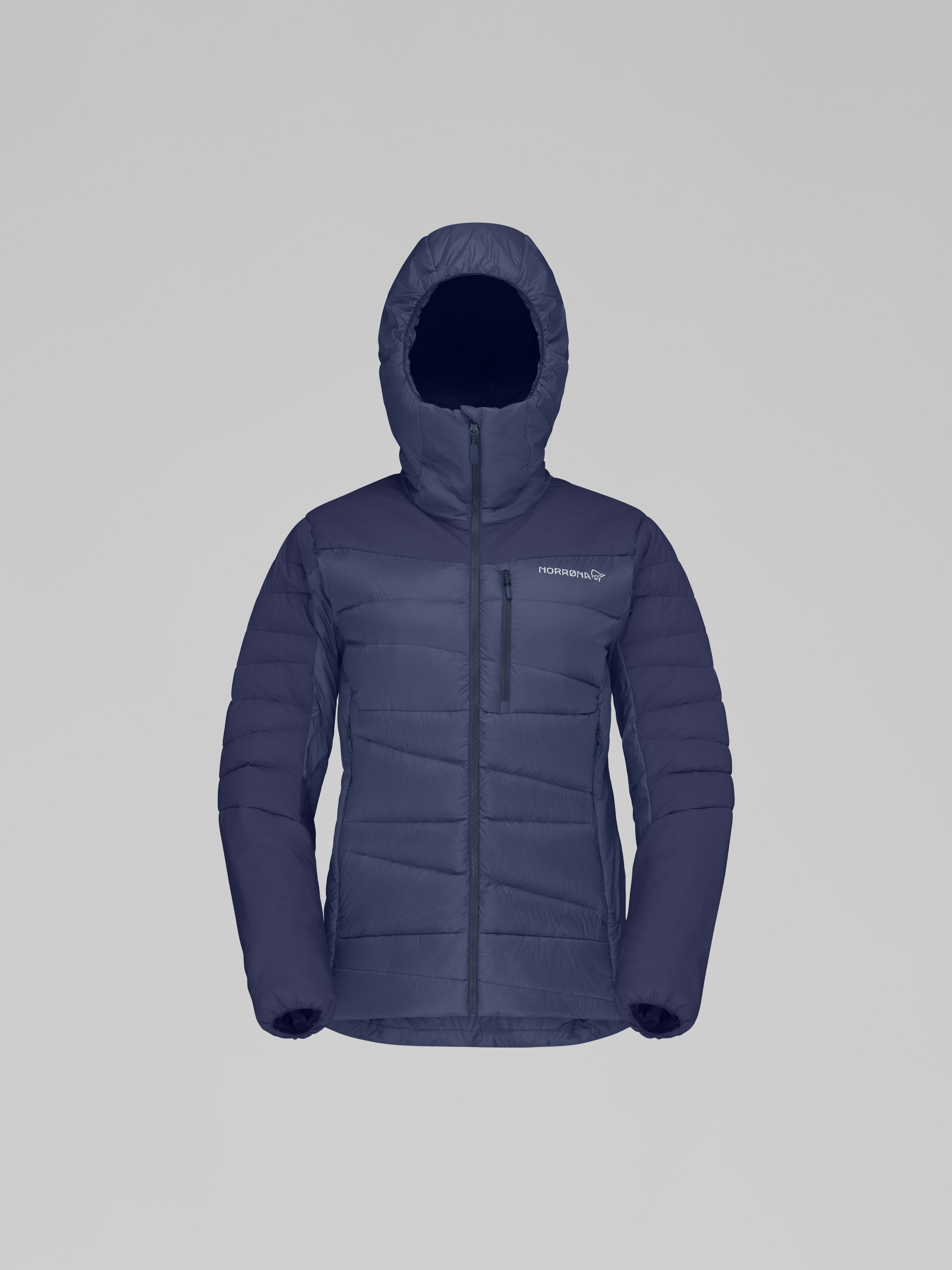 Packshot front image of falketind down700 Zip Hood Indigo Night