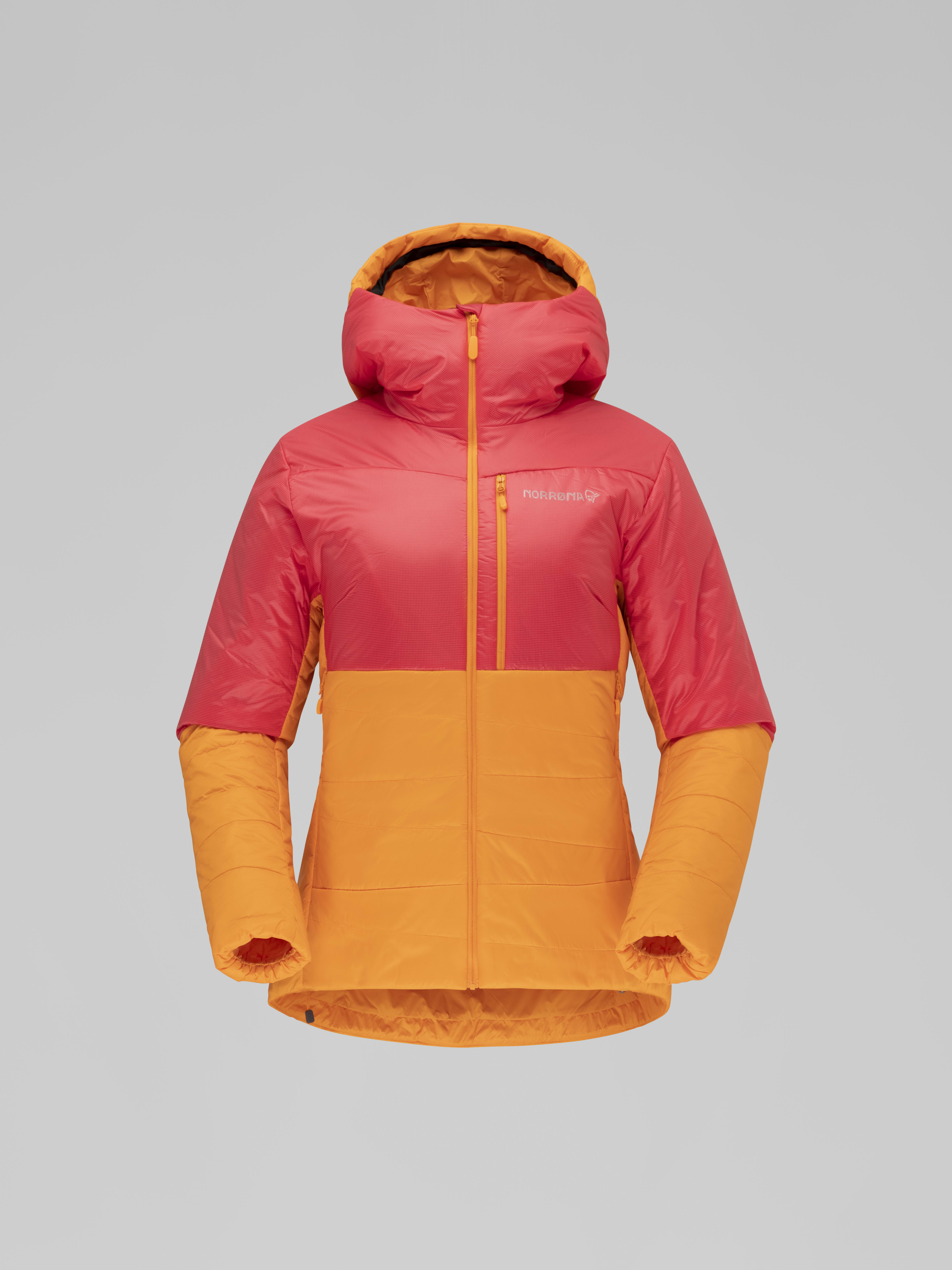 Packshot front image of falketind thermo60 Hood Orange Popsicle/Honeysuckle