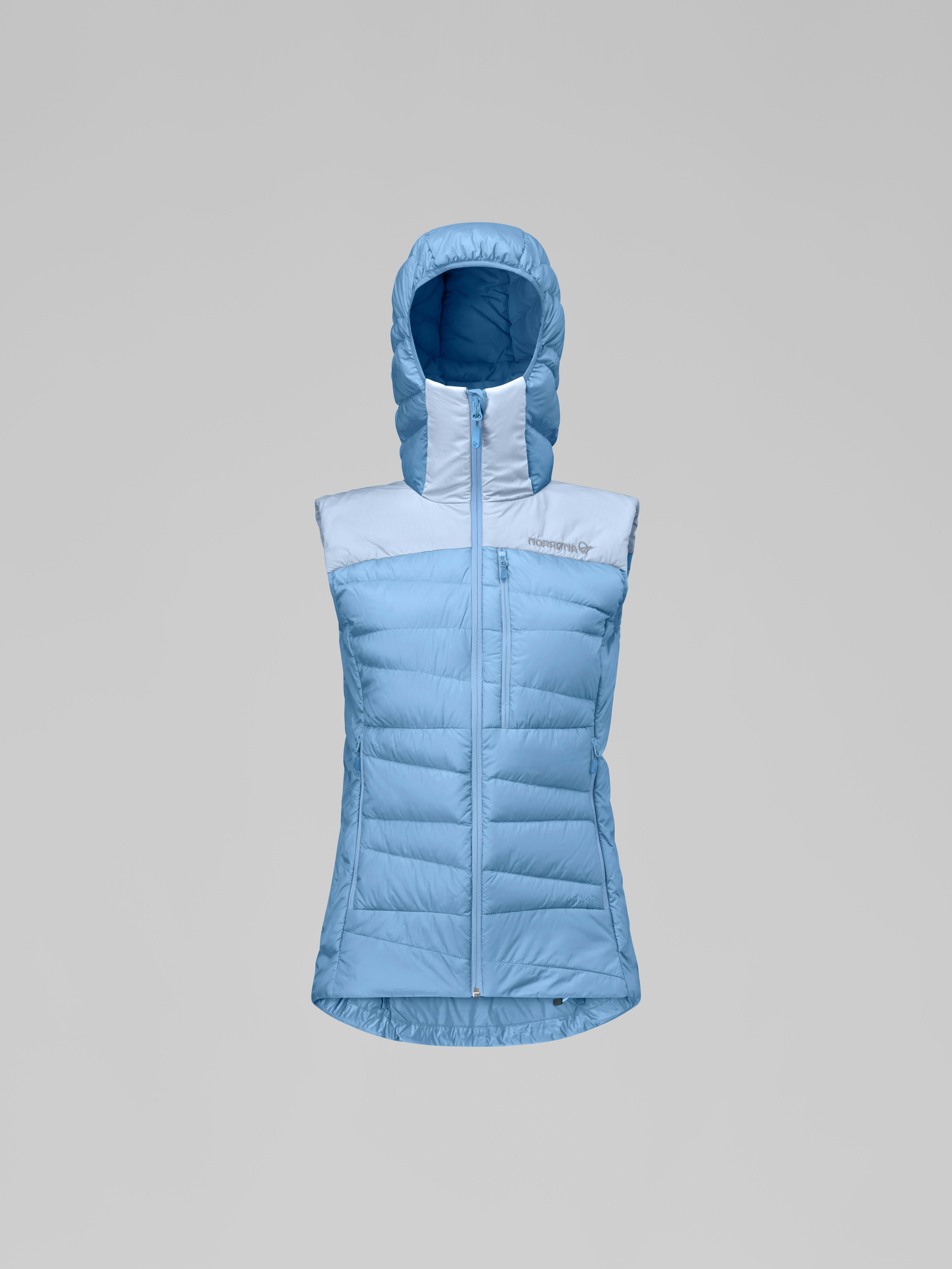 Packshot front image of falketind down750 Vest Allure/Cashmere Blue