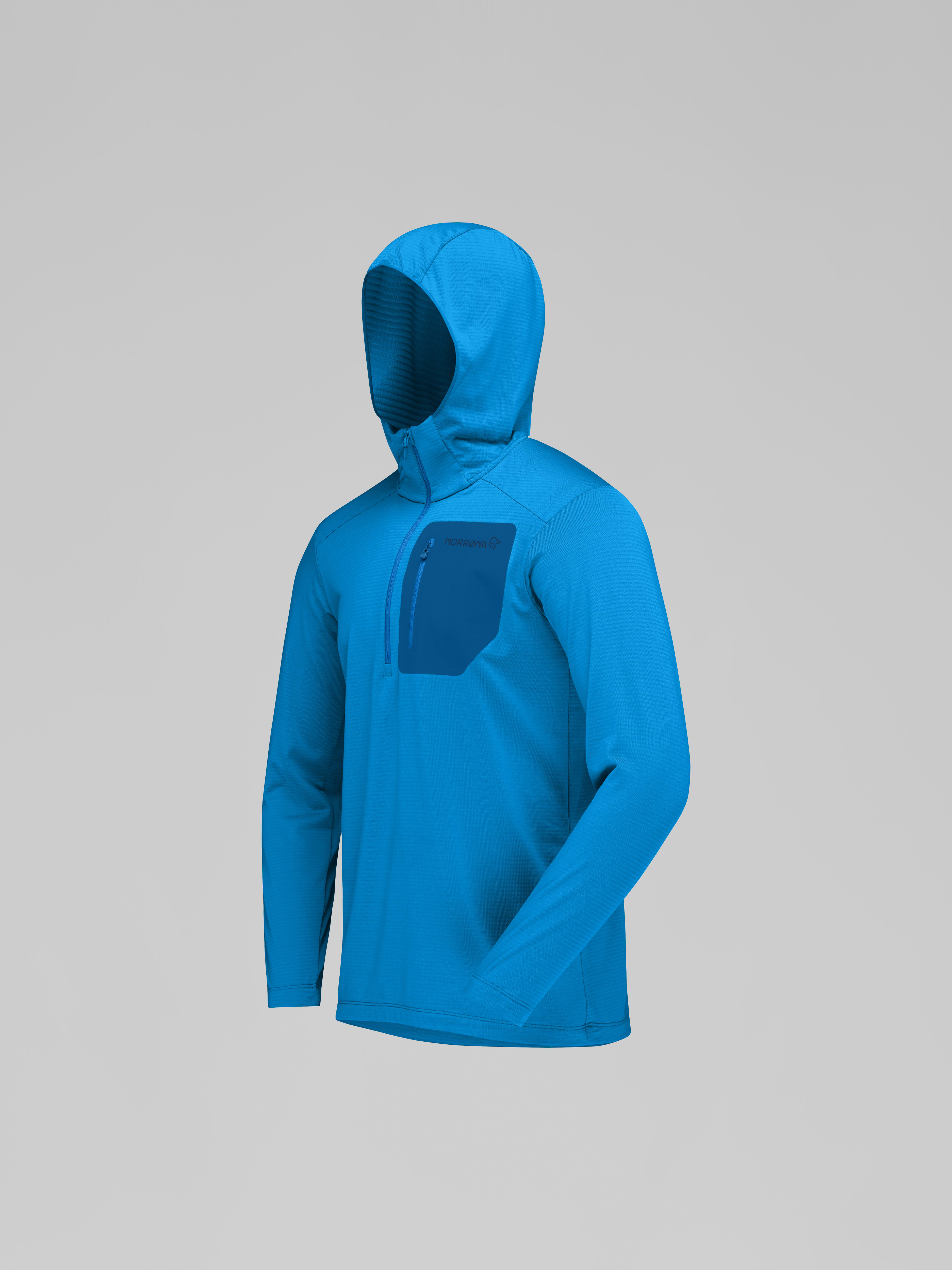 Packshot front left image of falketind warm1 Hood Brilliant Blue/Dark Blue