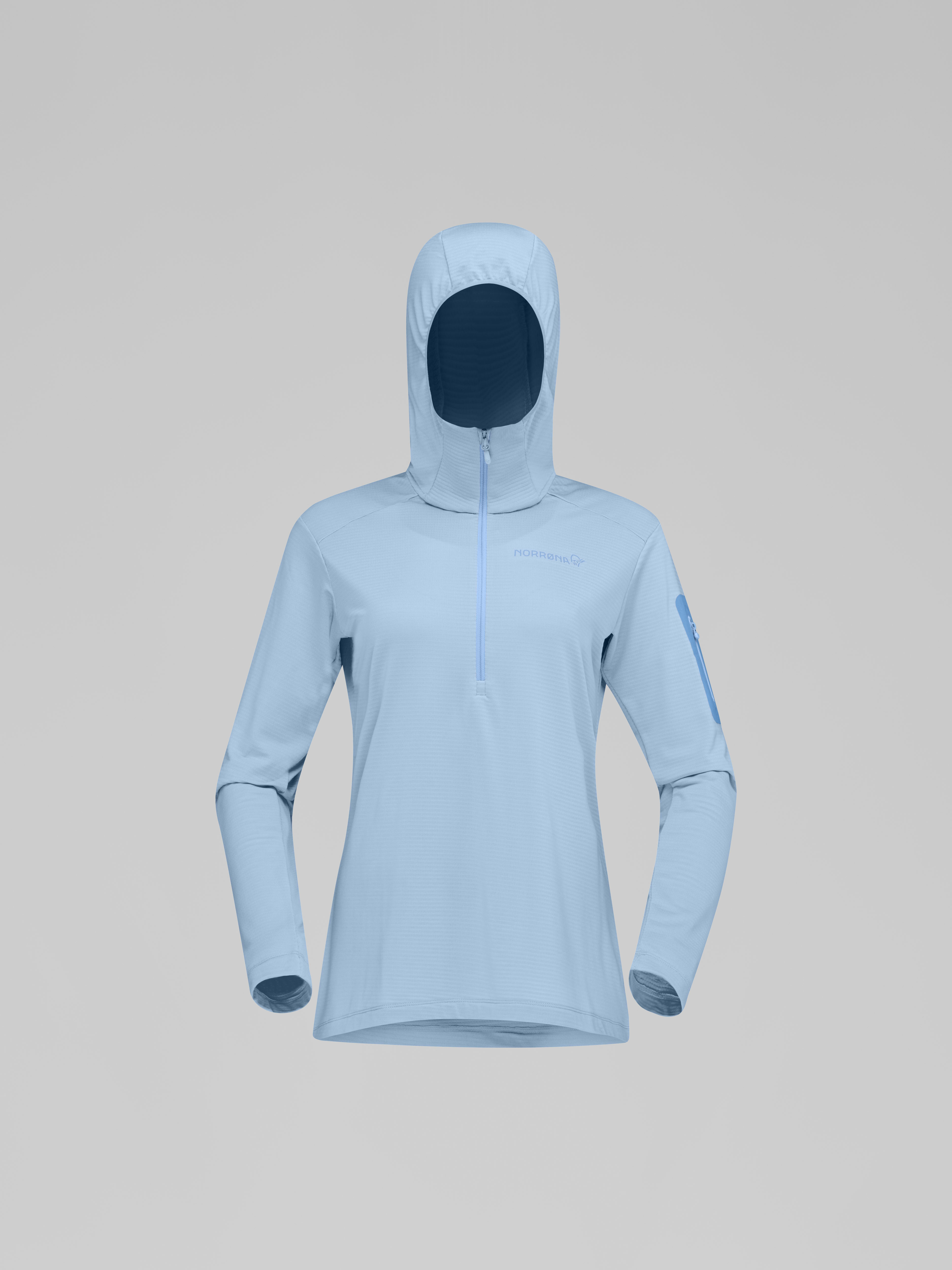 Packshot front image of falketind warm1 Hood Cashmere Blue/Allure
