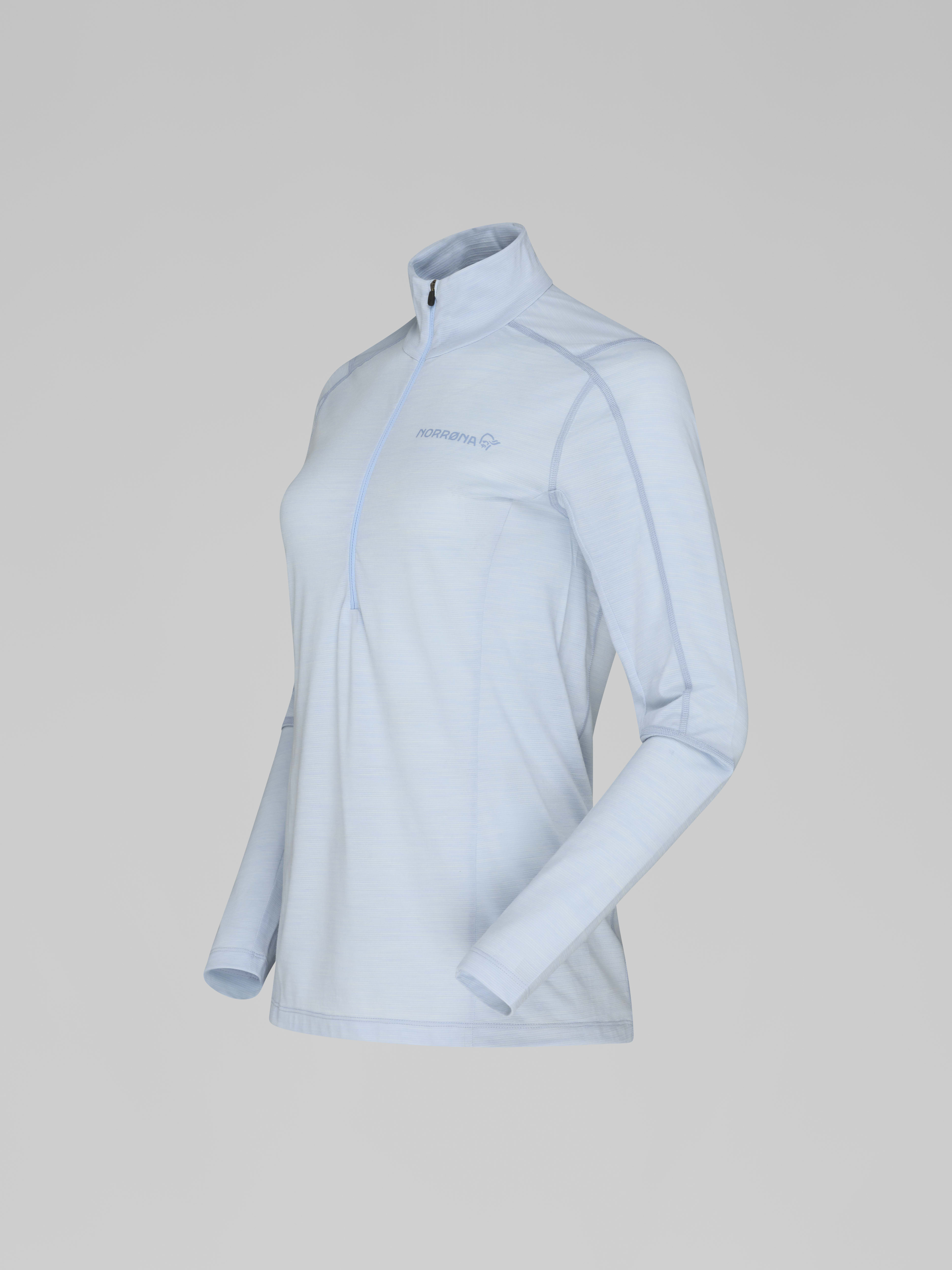 Packshot front left image of falketind equaliserUll Zip Neck Cashmere Blue
