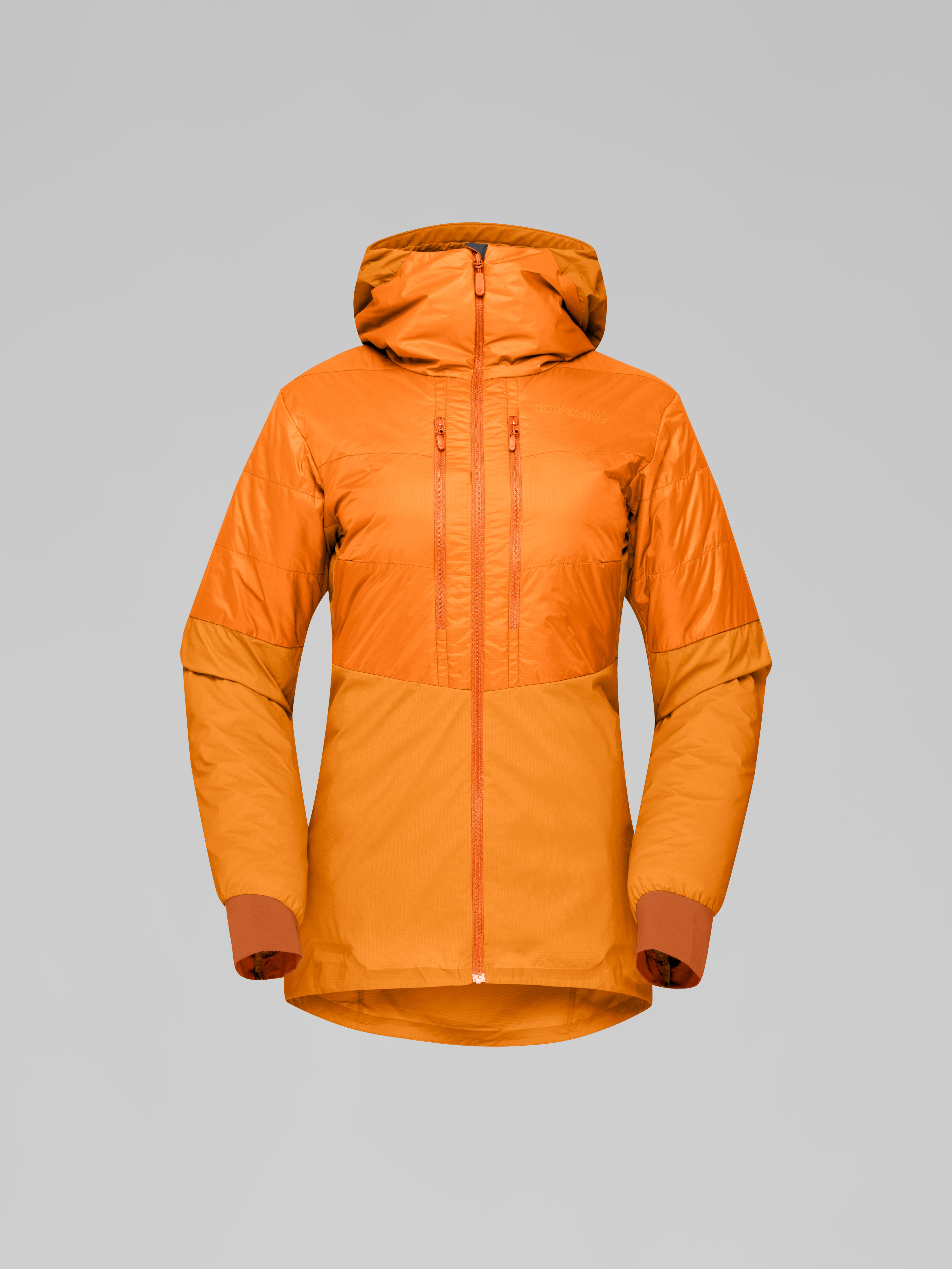 Packshot front image of lyngen aero80 insulated Zip Hood Autumn Glory