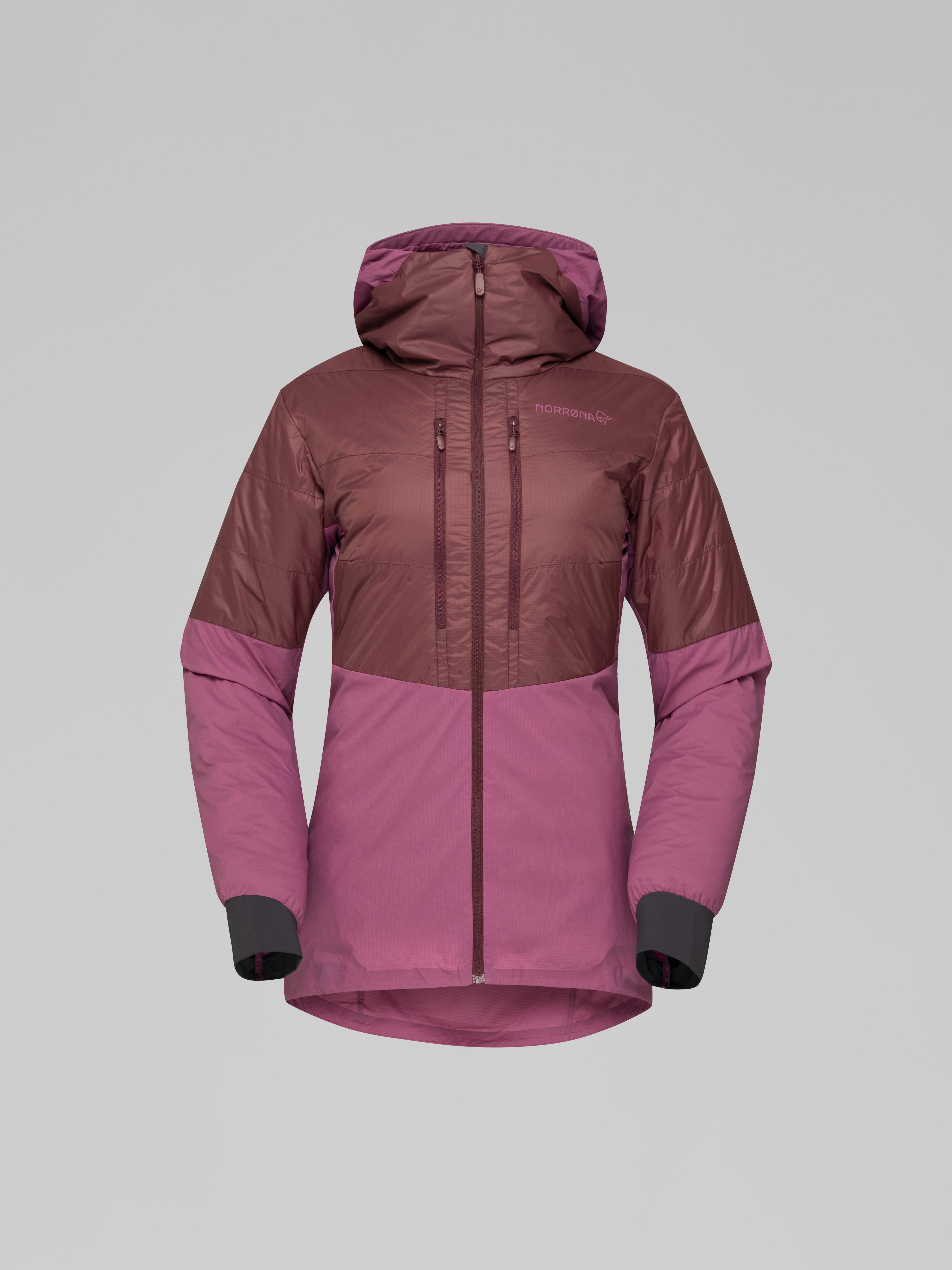 Packshot front image of lyngen aero80 insulated Zip Hood Violet Quartz