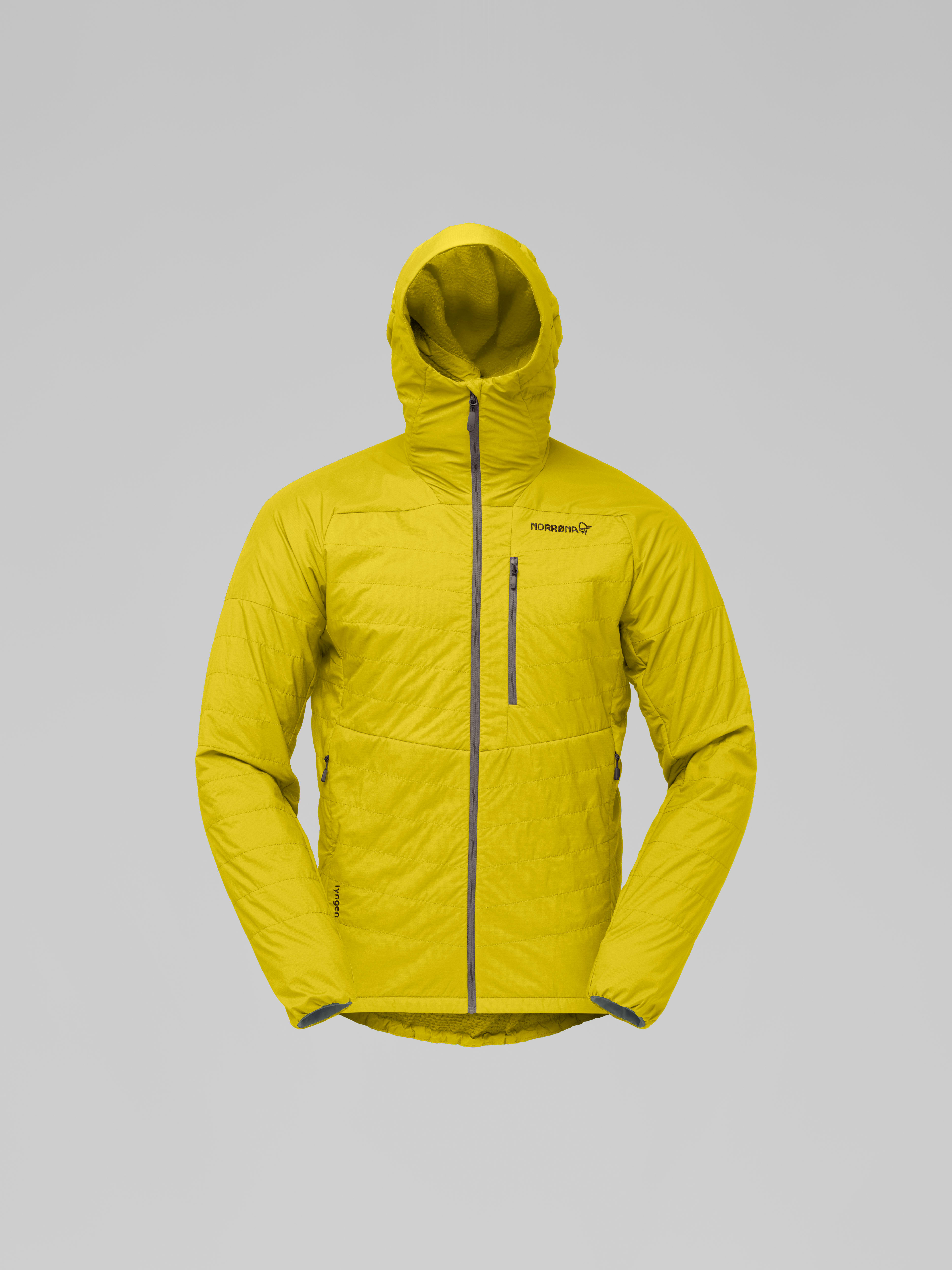 Packshot front image of lyngen Alpha100 Zip Hood Antique Moss
