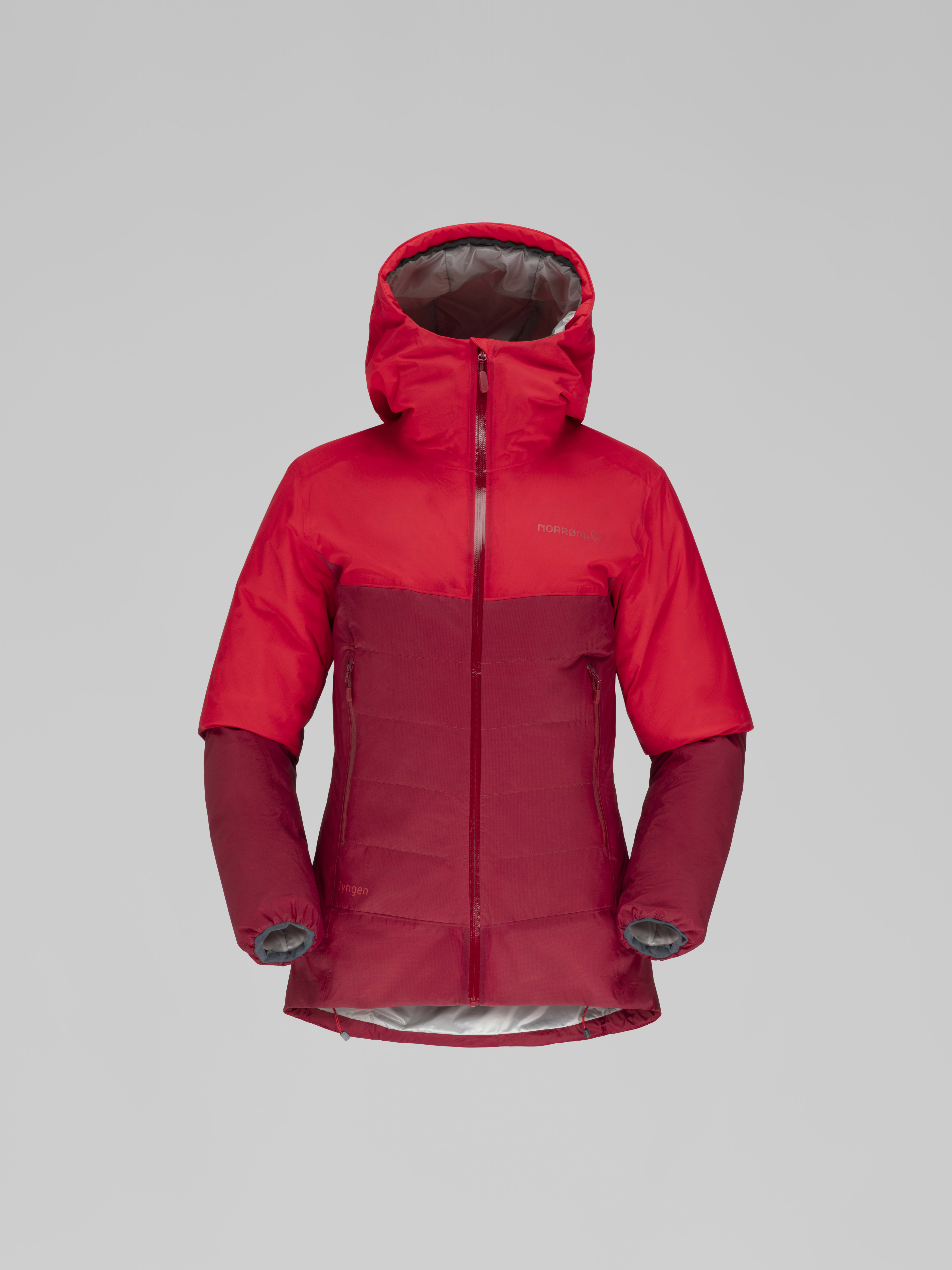 Packshot front image of lyngen dri2 thermo60 Jacket True Red/Rhubarb