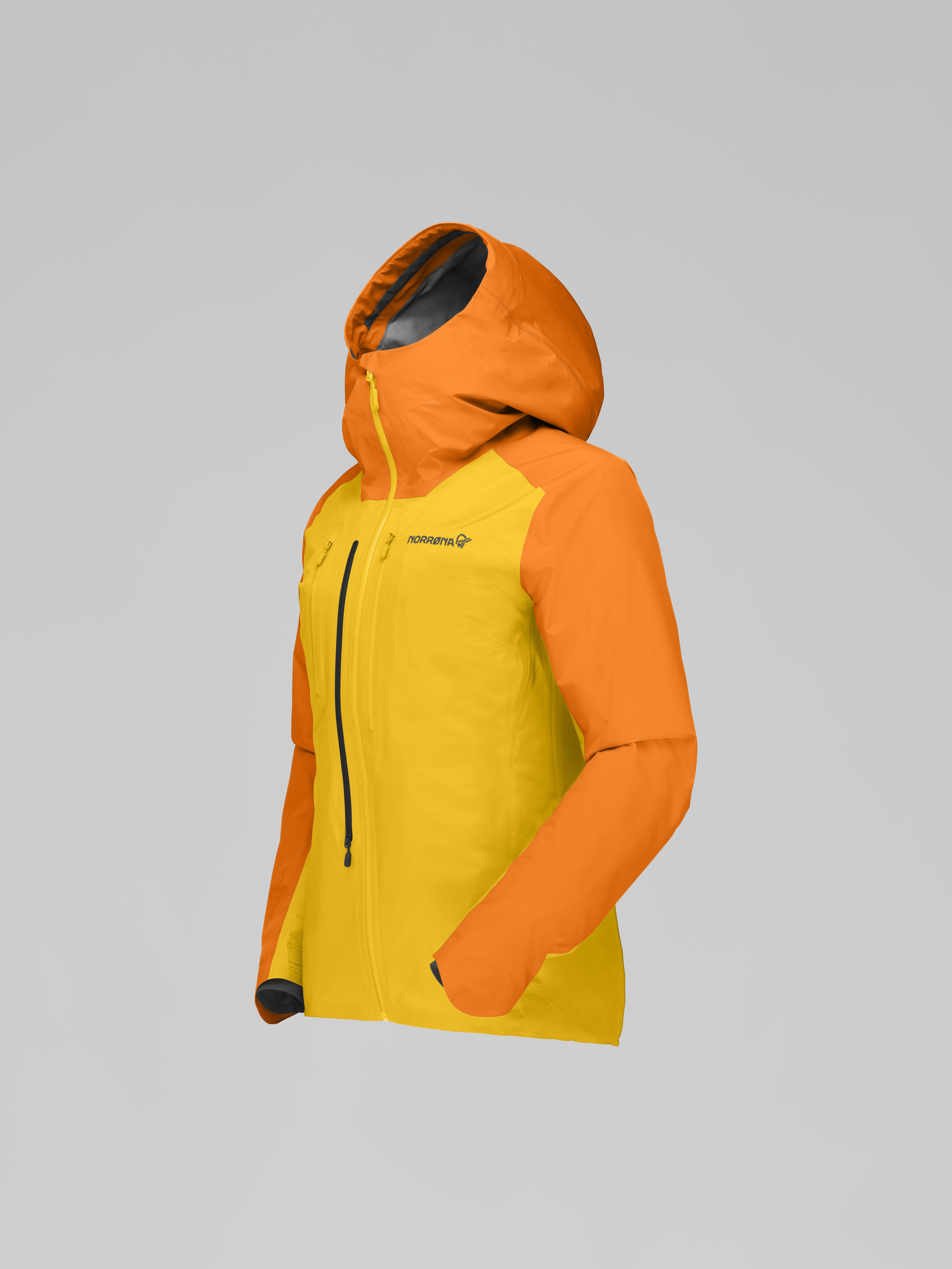 Packshot front left image of lyngen Gore-Tex Jacket Orange Popsicle/Lemon Chrome