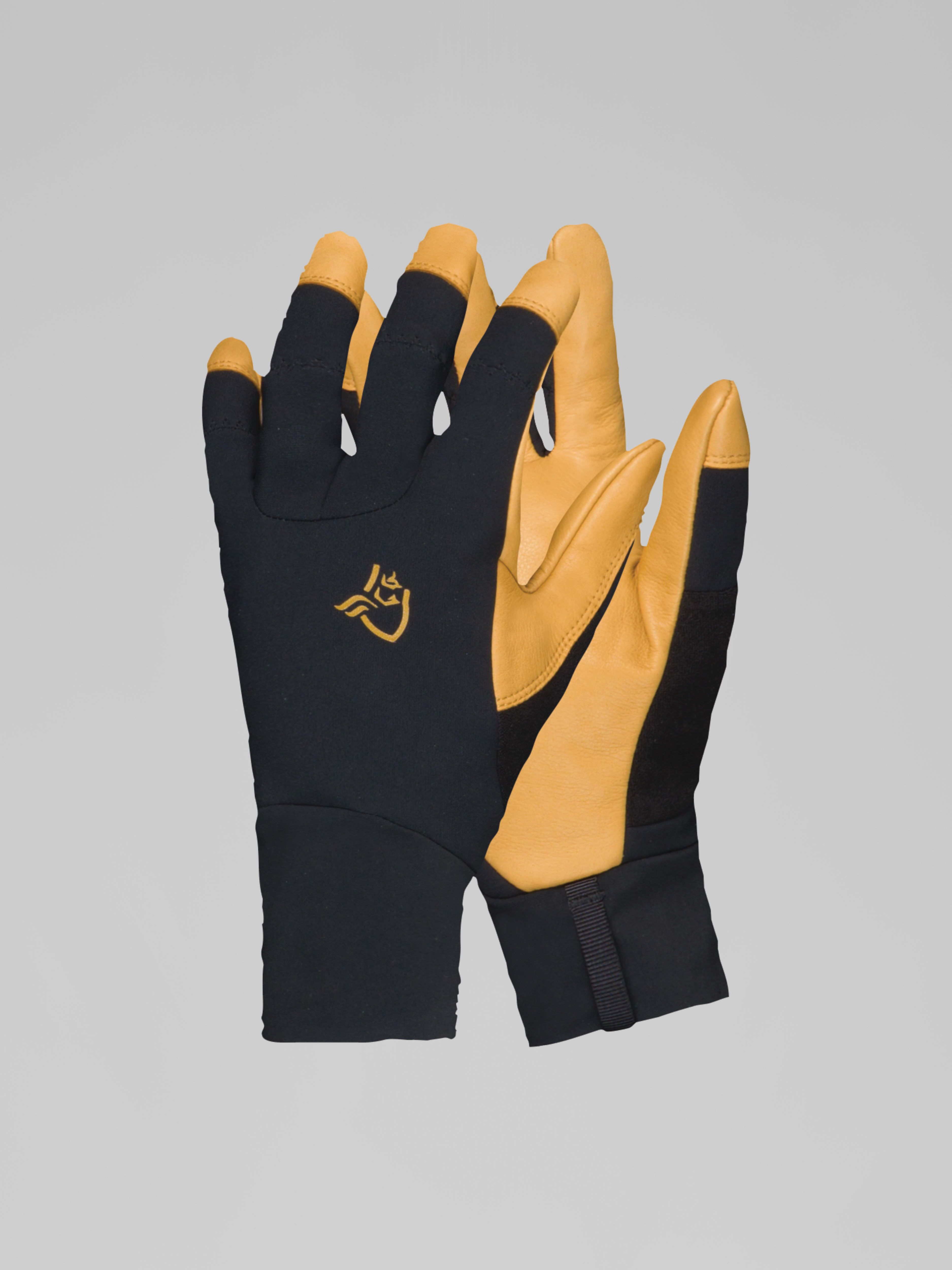 Packshot front image of lyngen Gore-Tex Windstopper Leather Gloves Caviar Black
