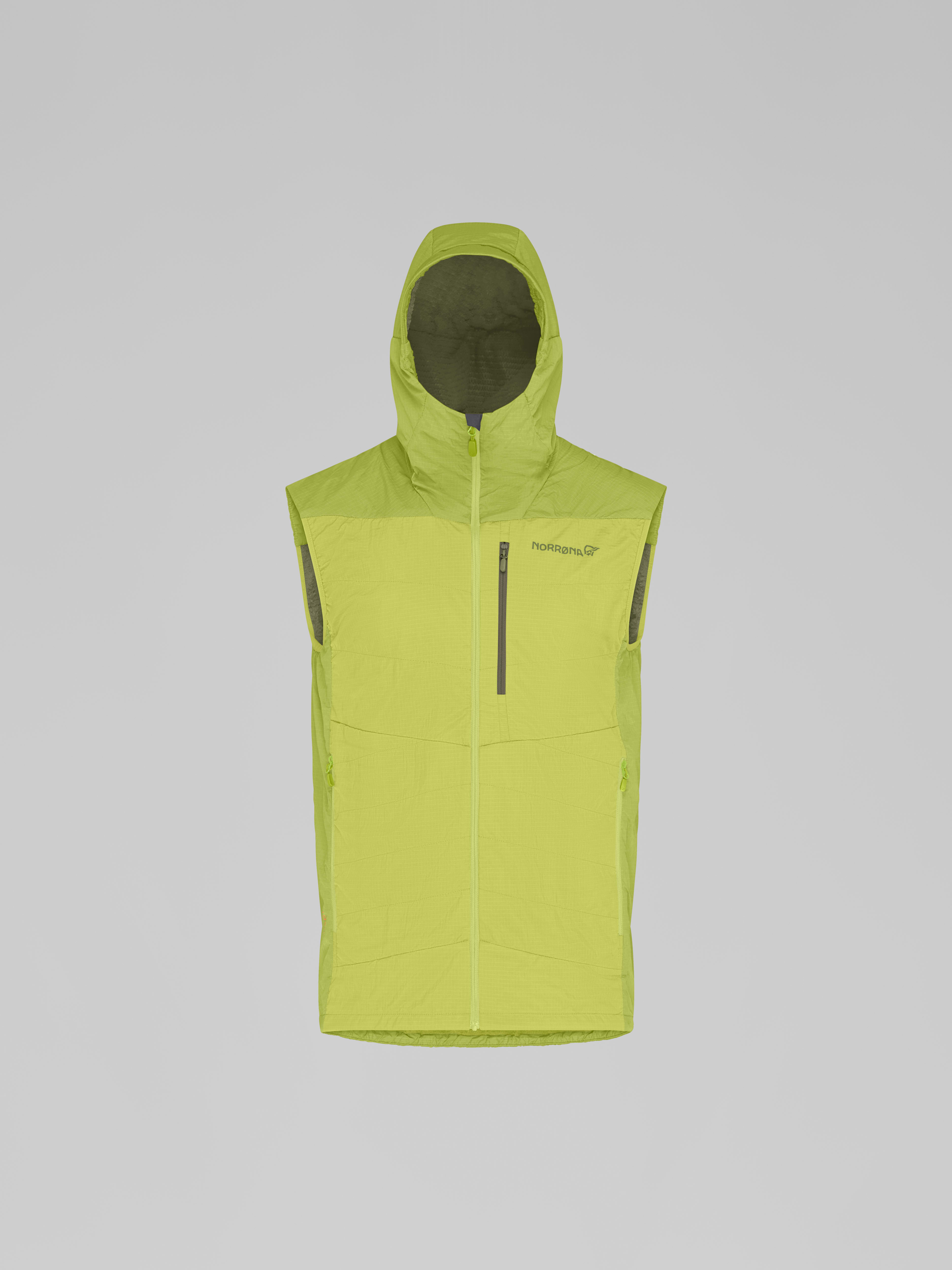 Packshot front image of lyngen thermo100 active Vest Dark Citron