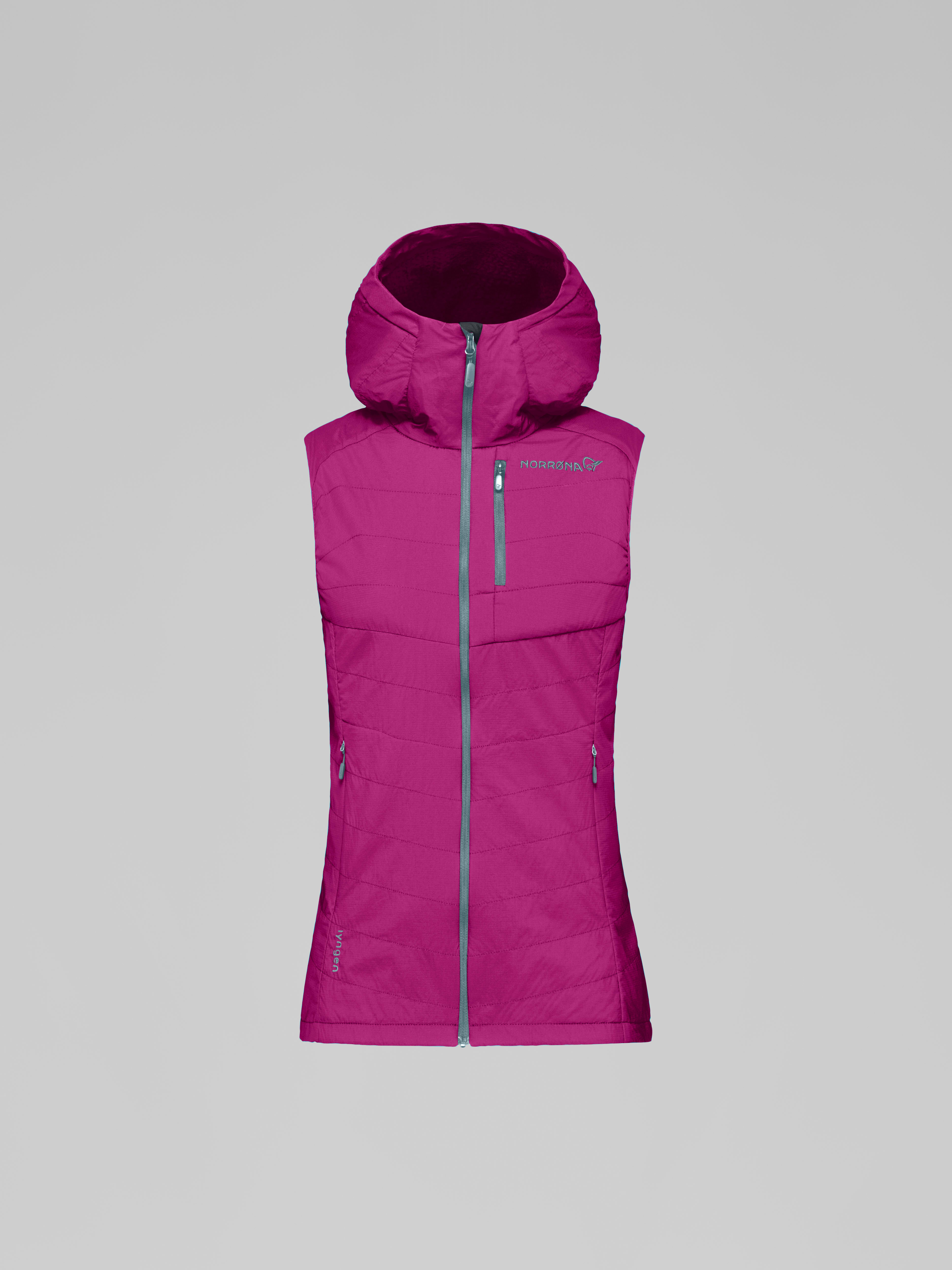 Packshot front image of lyngen Alpha90 Vest Festival Fuchsia