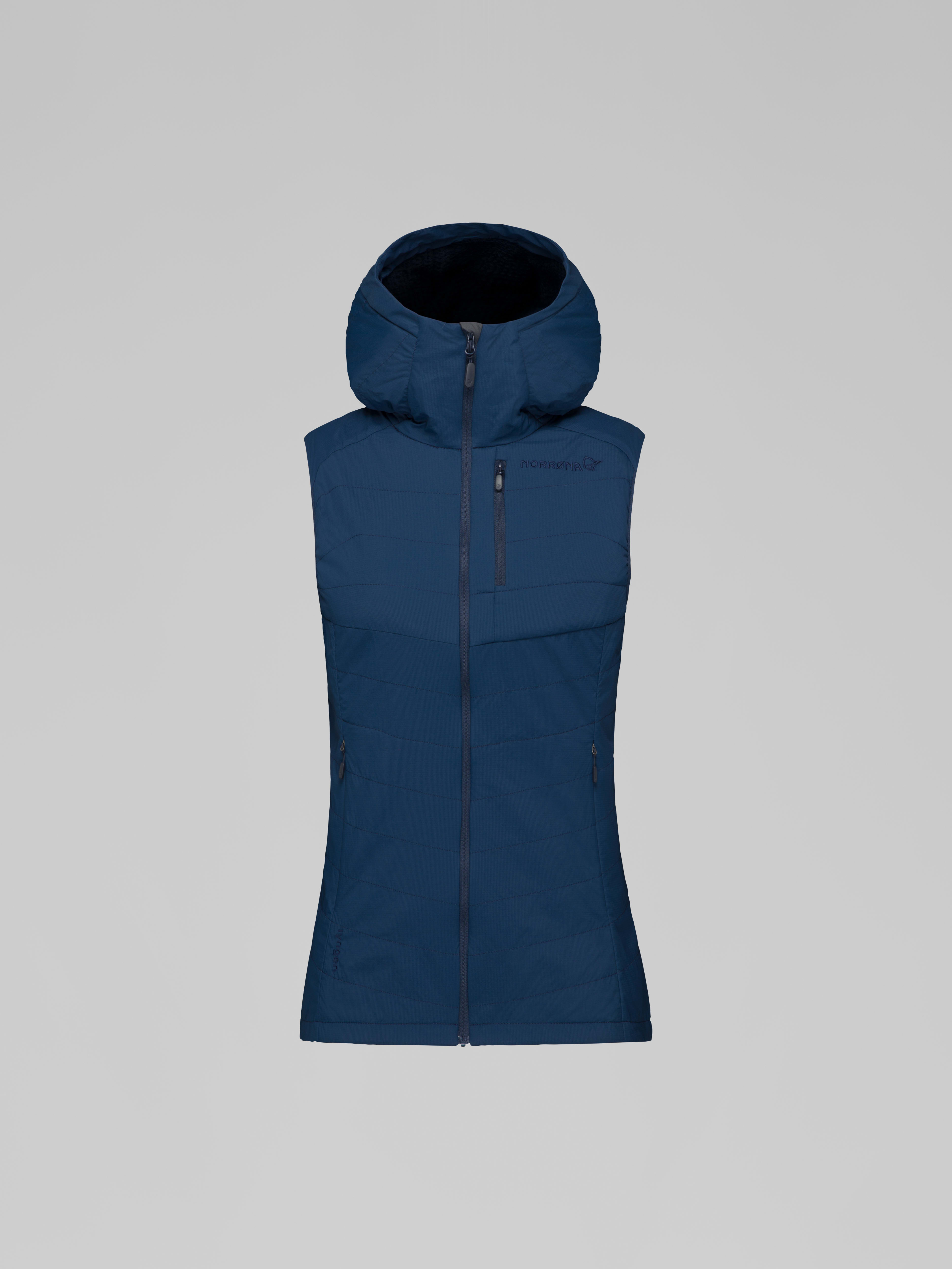 Packshot front image of lyngen Alpha90 Vest Indigo Night Blue