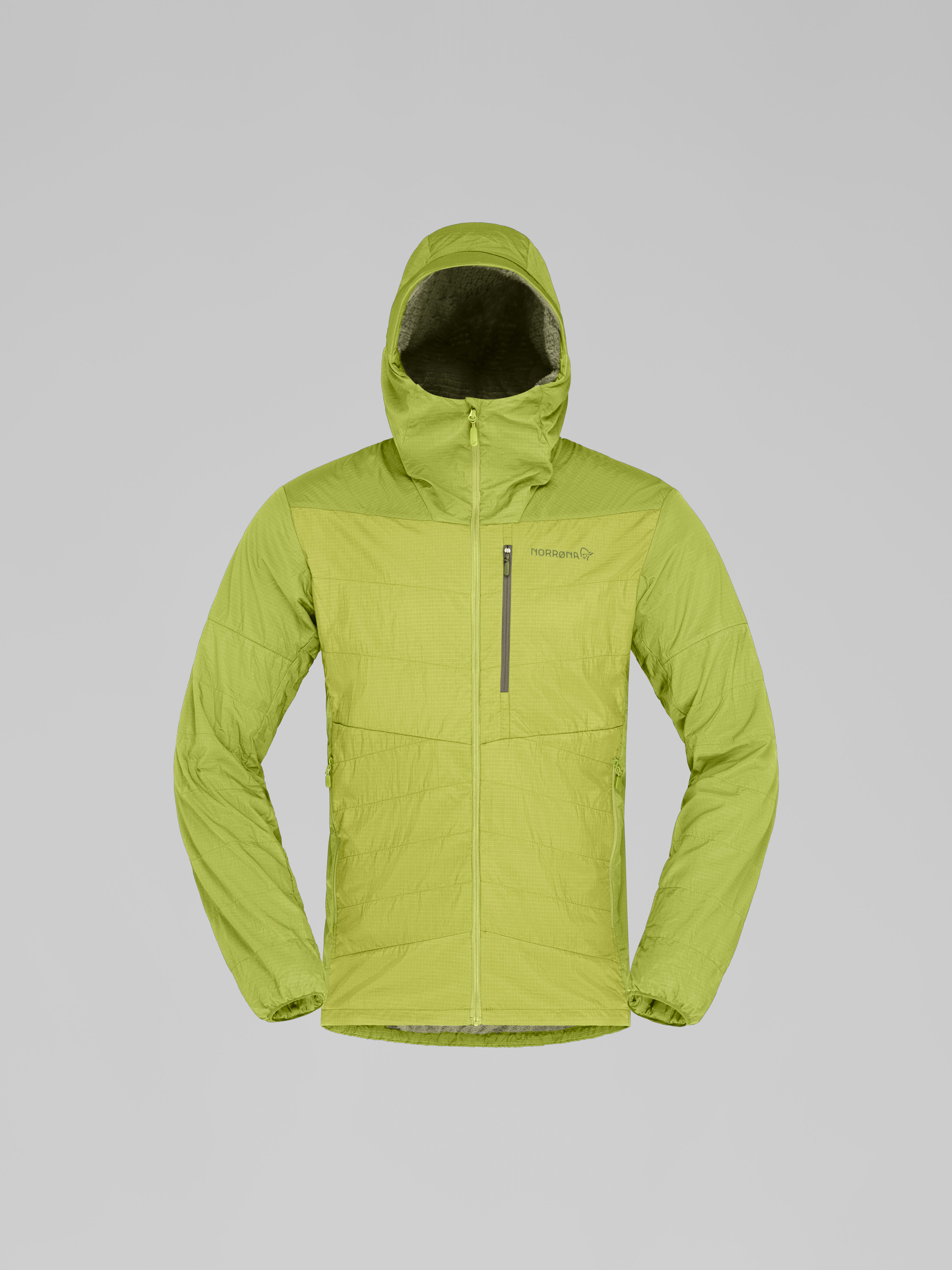 Packshot front image of lyngen thermo100 active Zip Hood Dark Citron