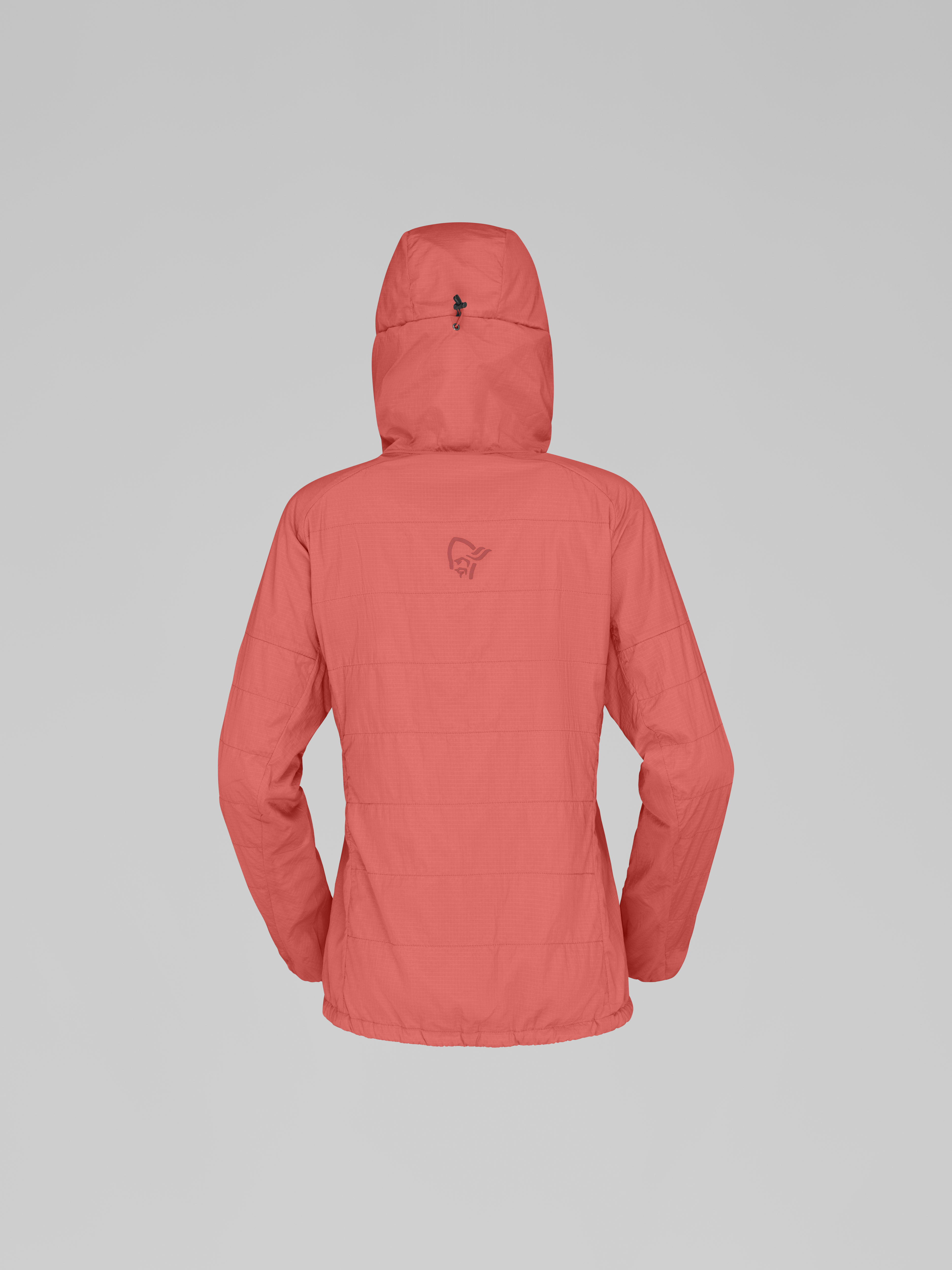 Packshot back image of lyngen thermo100active Zip Hood Deep Sea Coral