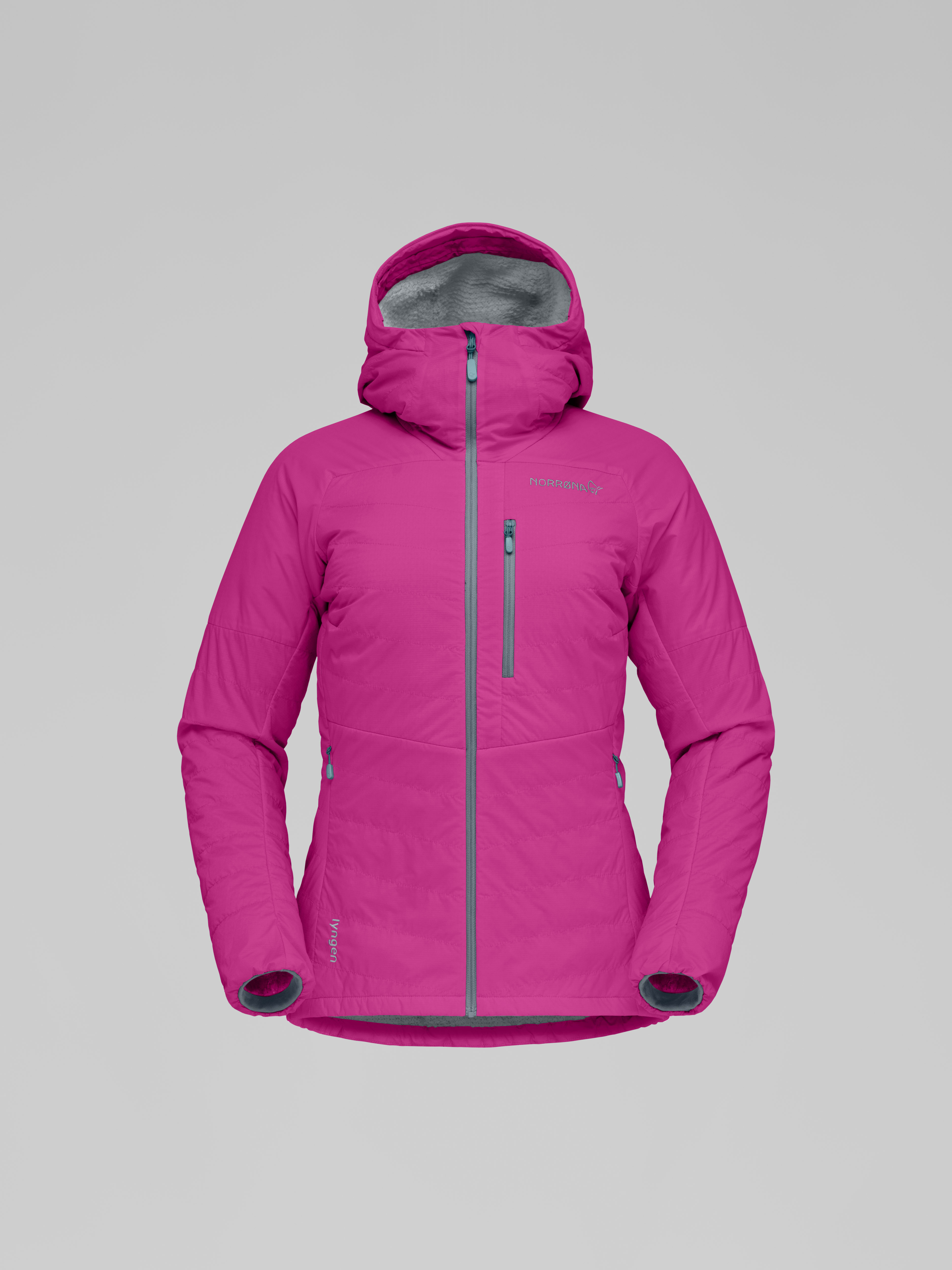 Packshot front image of lyngen Alpha100 Zip Hood Festival Fuchsia