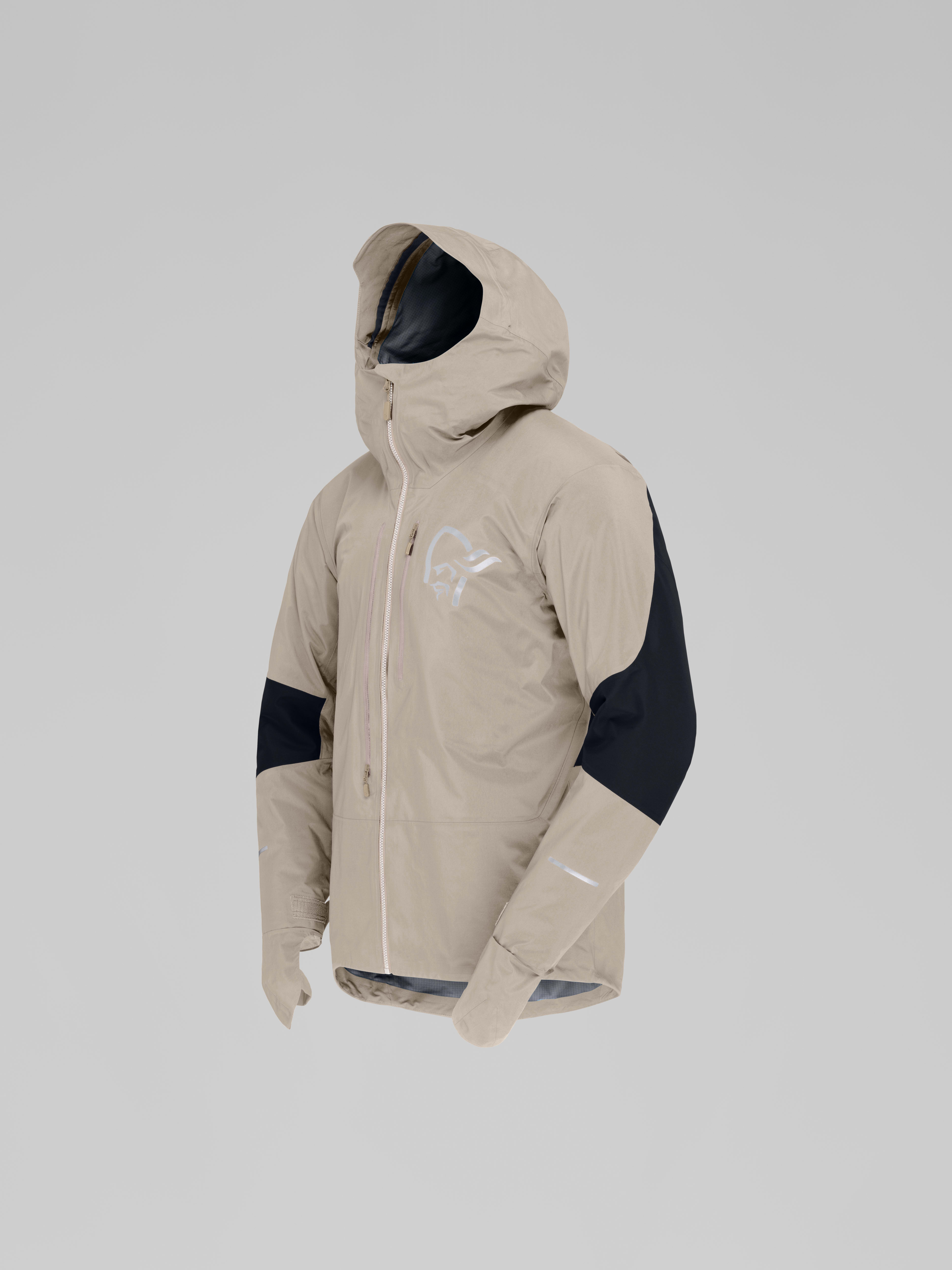 Packshot front left image of fjora Gore-Tex Pro Jacket Winter Twig/Caviar Black