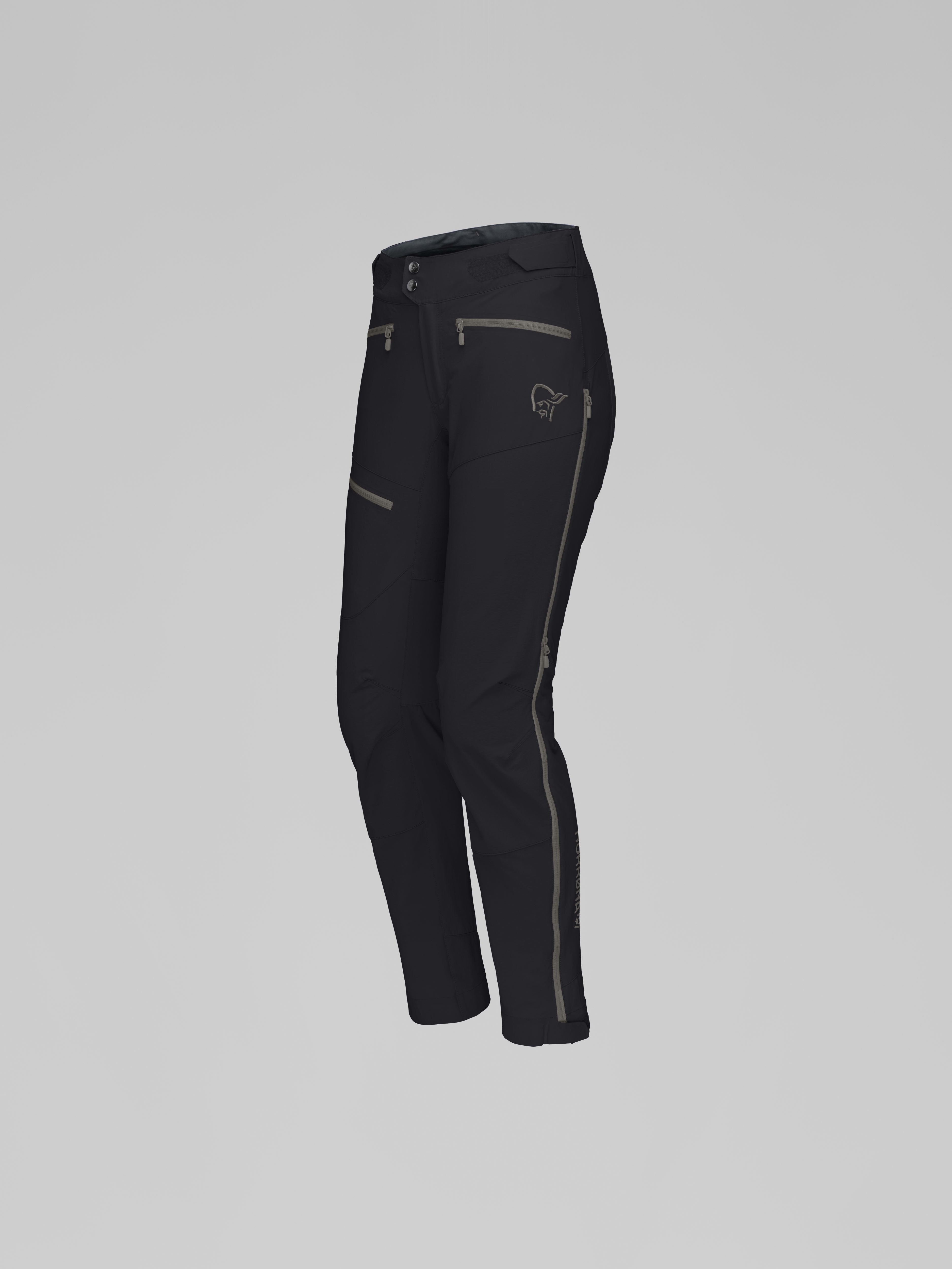 Packshot front left image of fjora flex1 Pants Caviar Black/Castor Grey