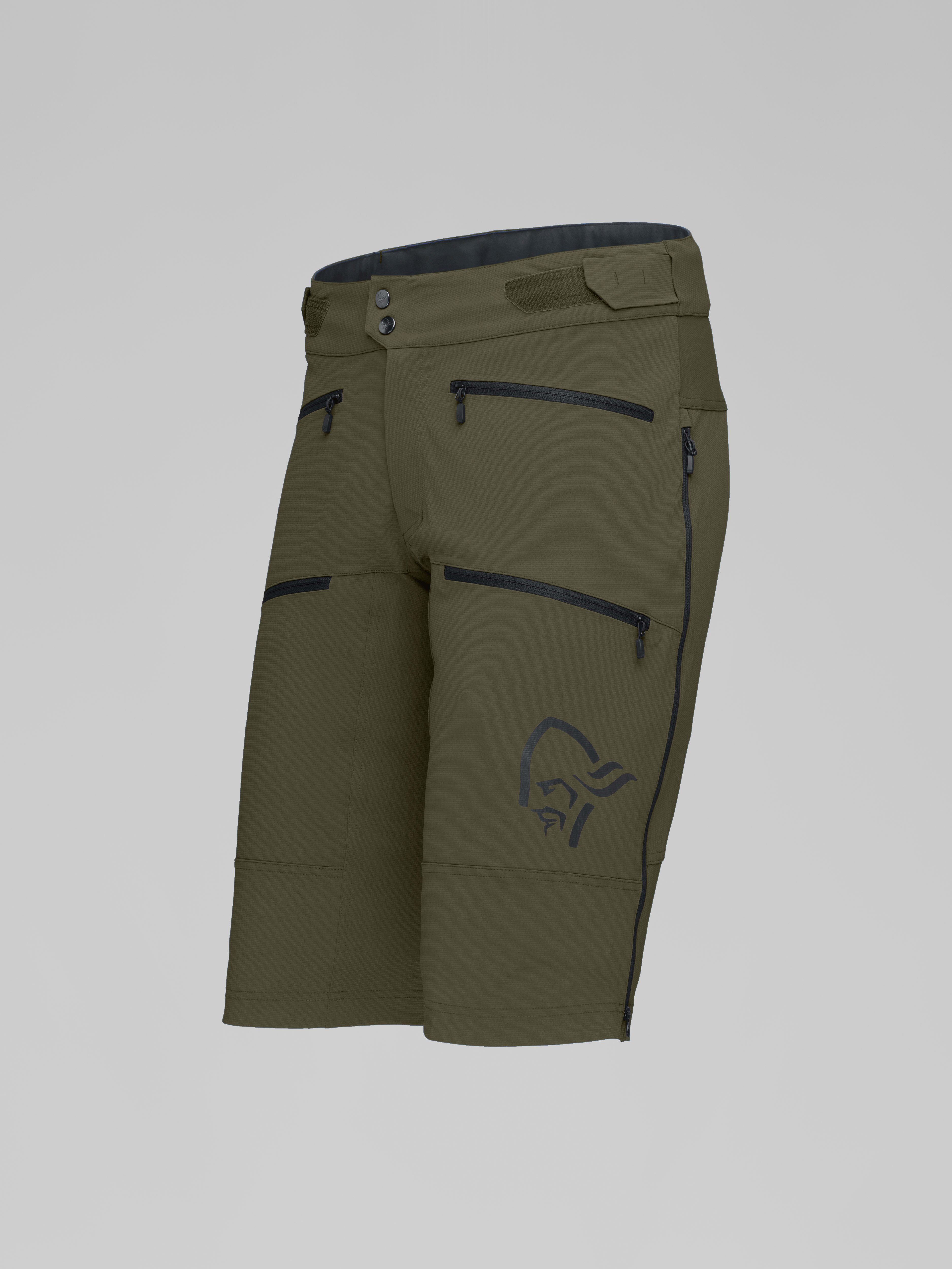 Packshot front left image of fjora flex1 heavy duty Shorts Olive Night