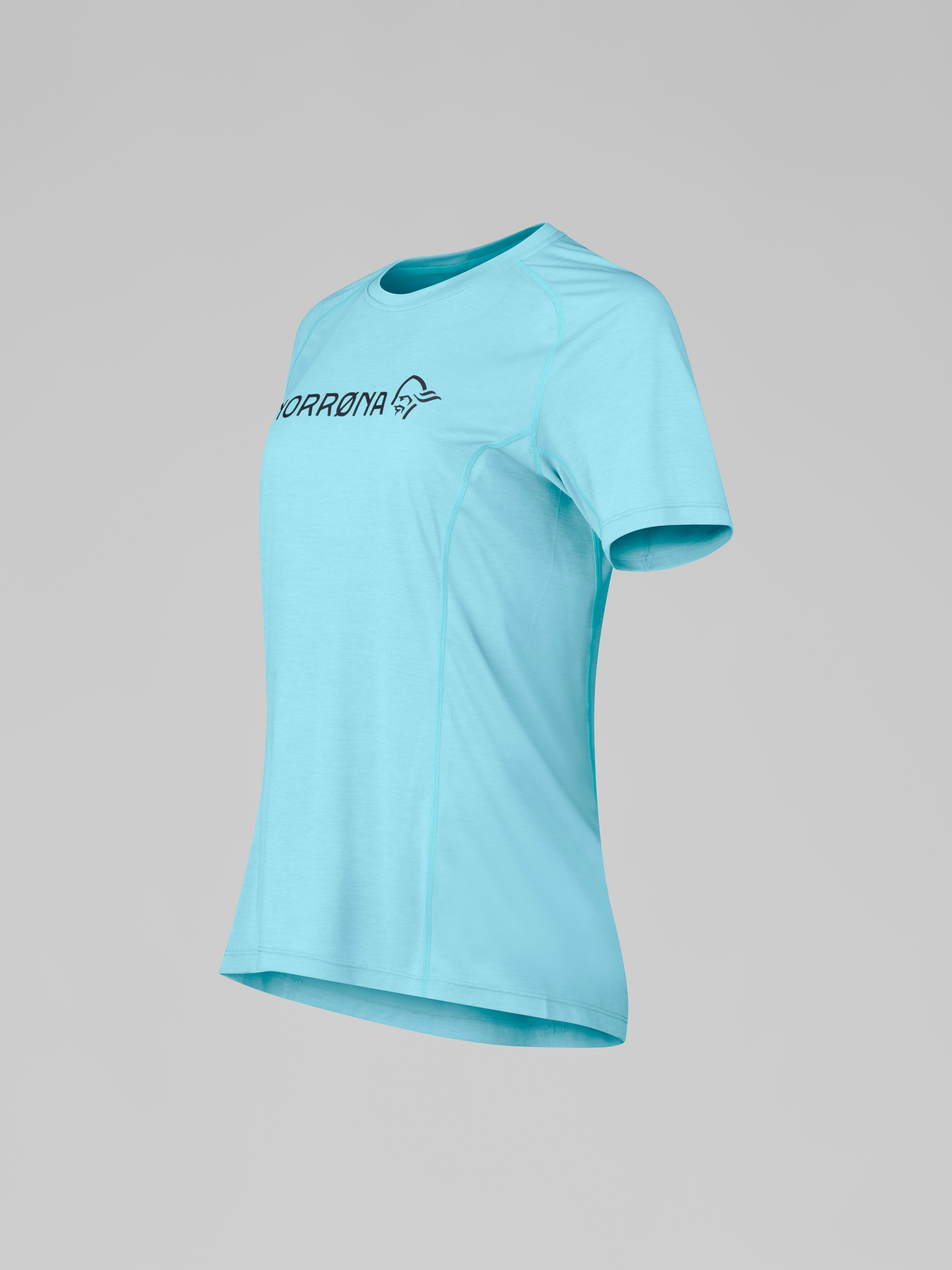 Packshot front left image of fjora equaliser lightweight T-shirt Aqua Haze