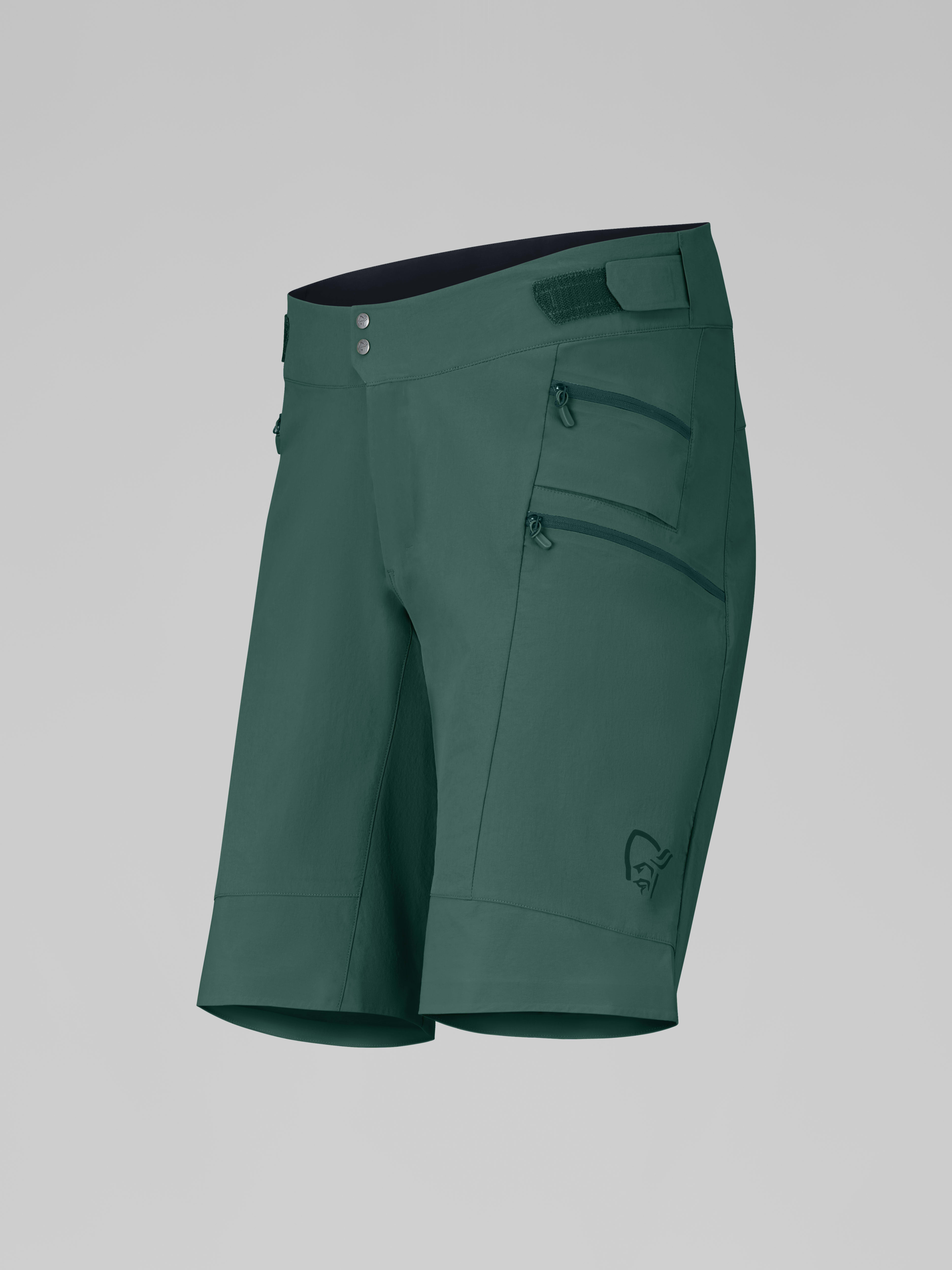 Packshot front left image of fjora flex1 tech Shorts Jungle Green