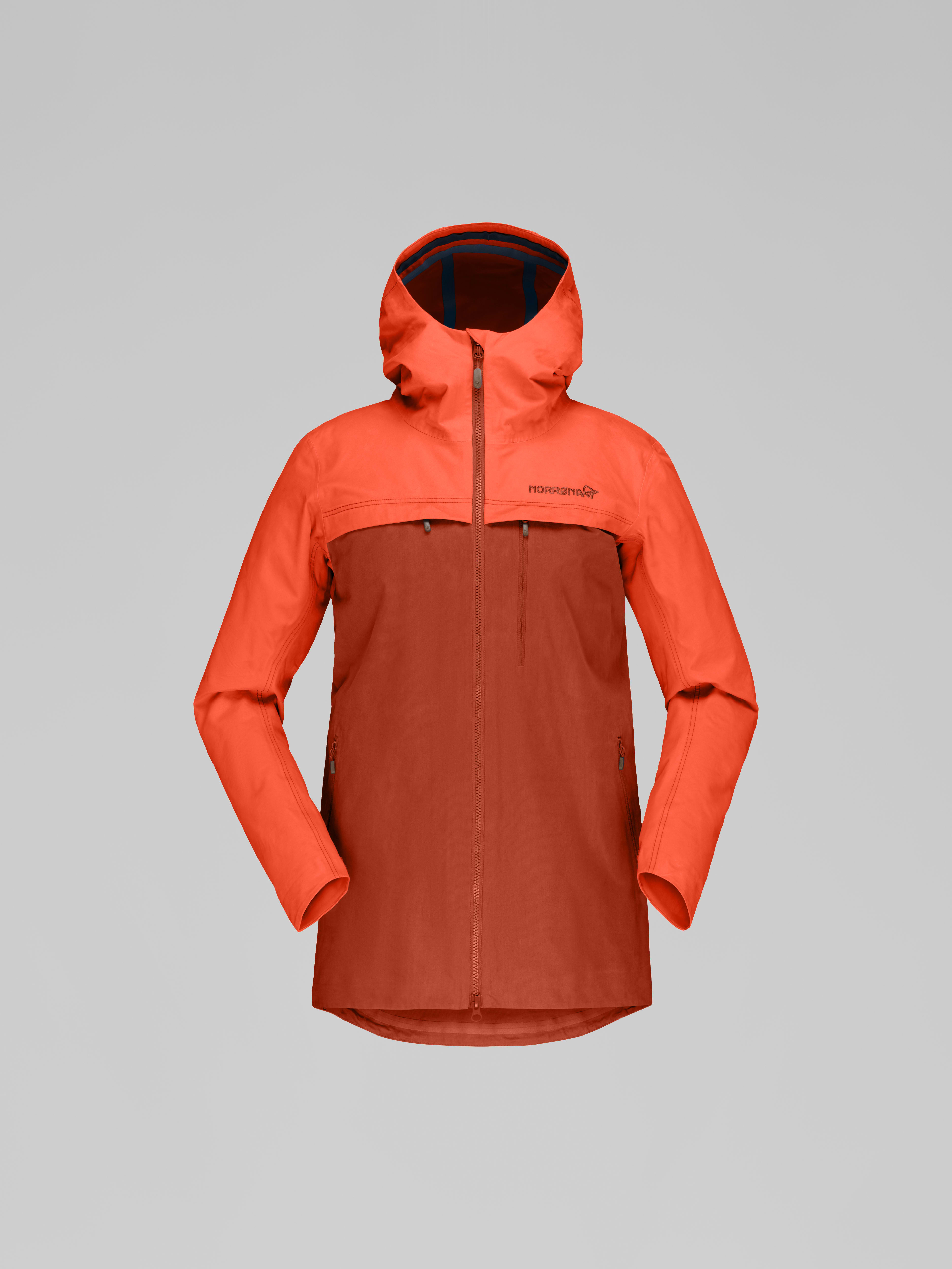 Packshot front image of svalbard cotton Jacket Orange Alert/Rooibos Tea