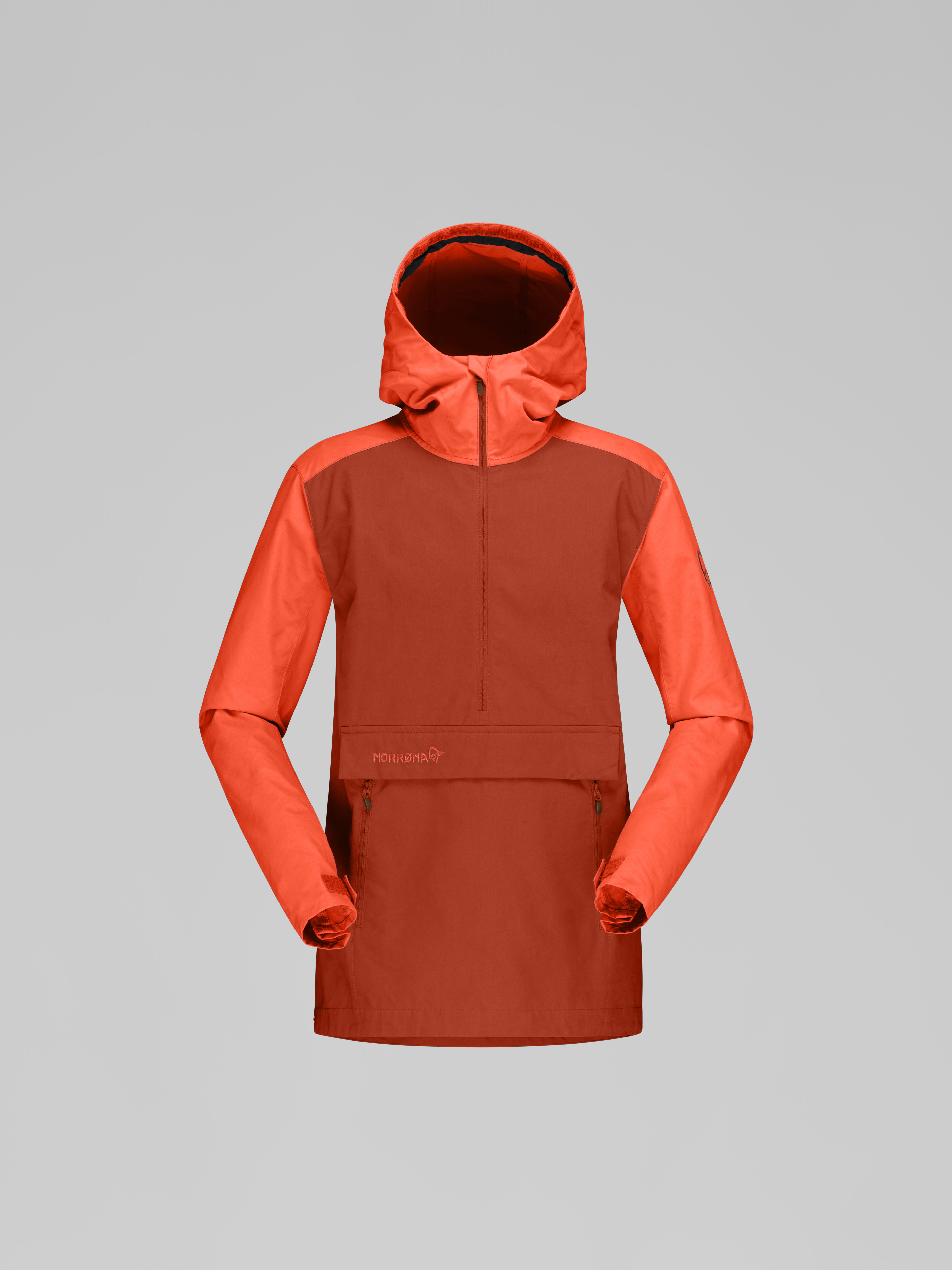 Packshot front image of svalbard cotton Anorak Orange Alert/Rooibos Tea