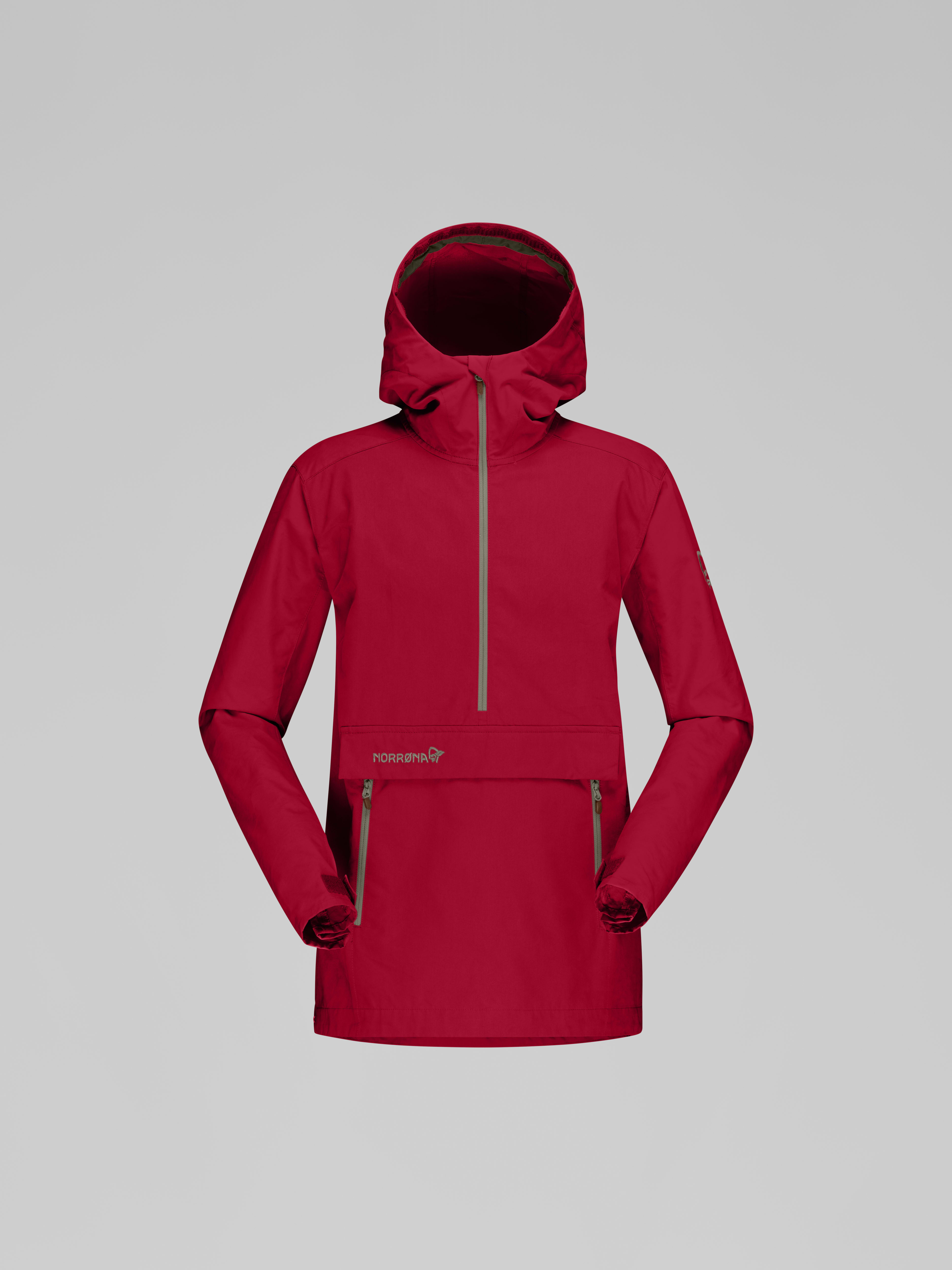 Packshot front image of svalbard cotton Anorak Jester Red
