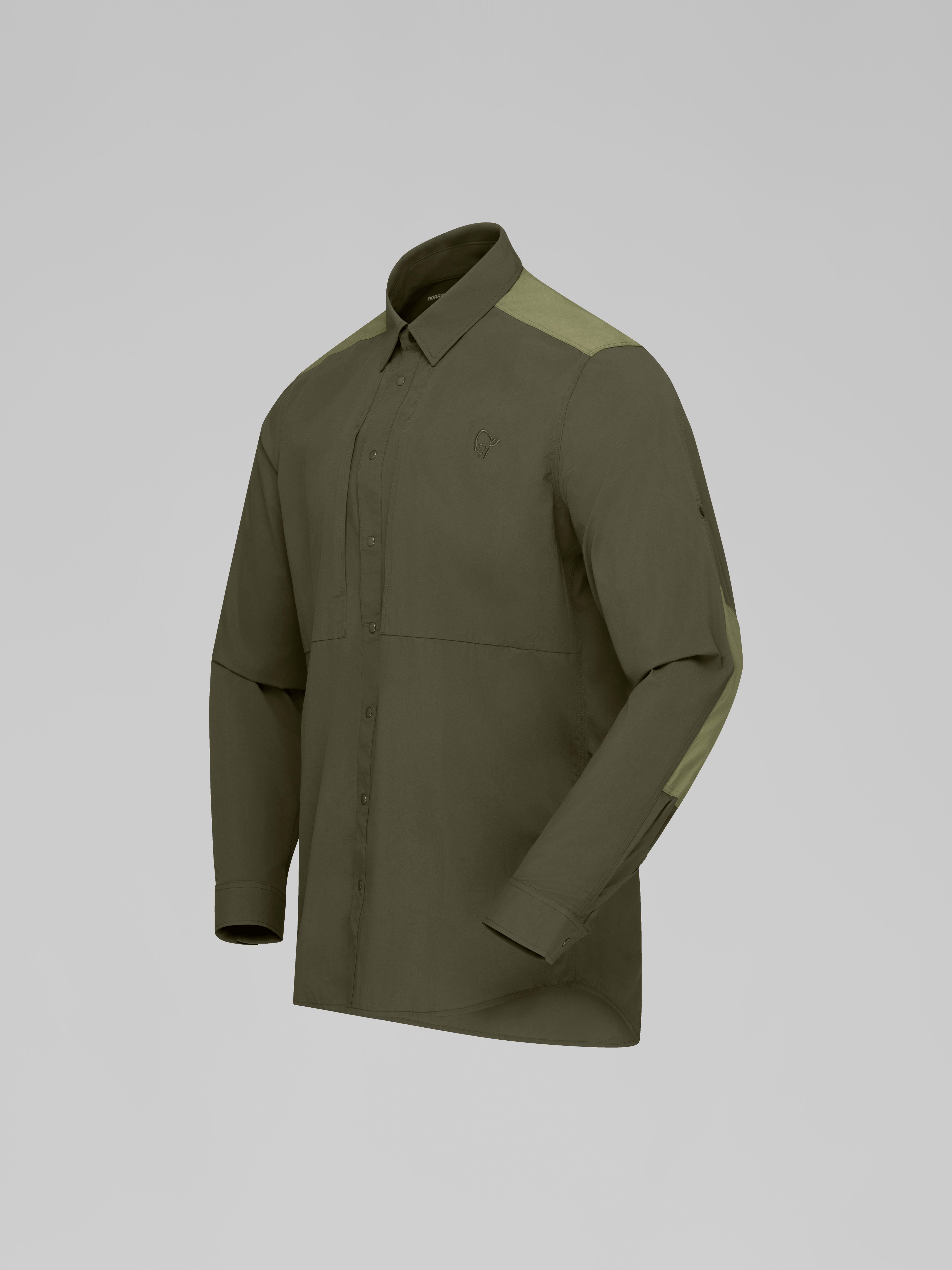 Packshot front left image of femund light Shirt Olive Night