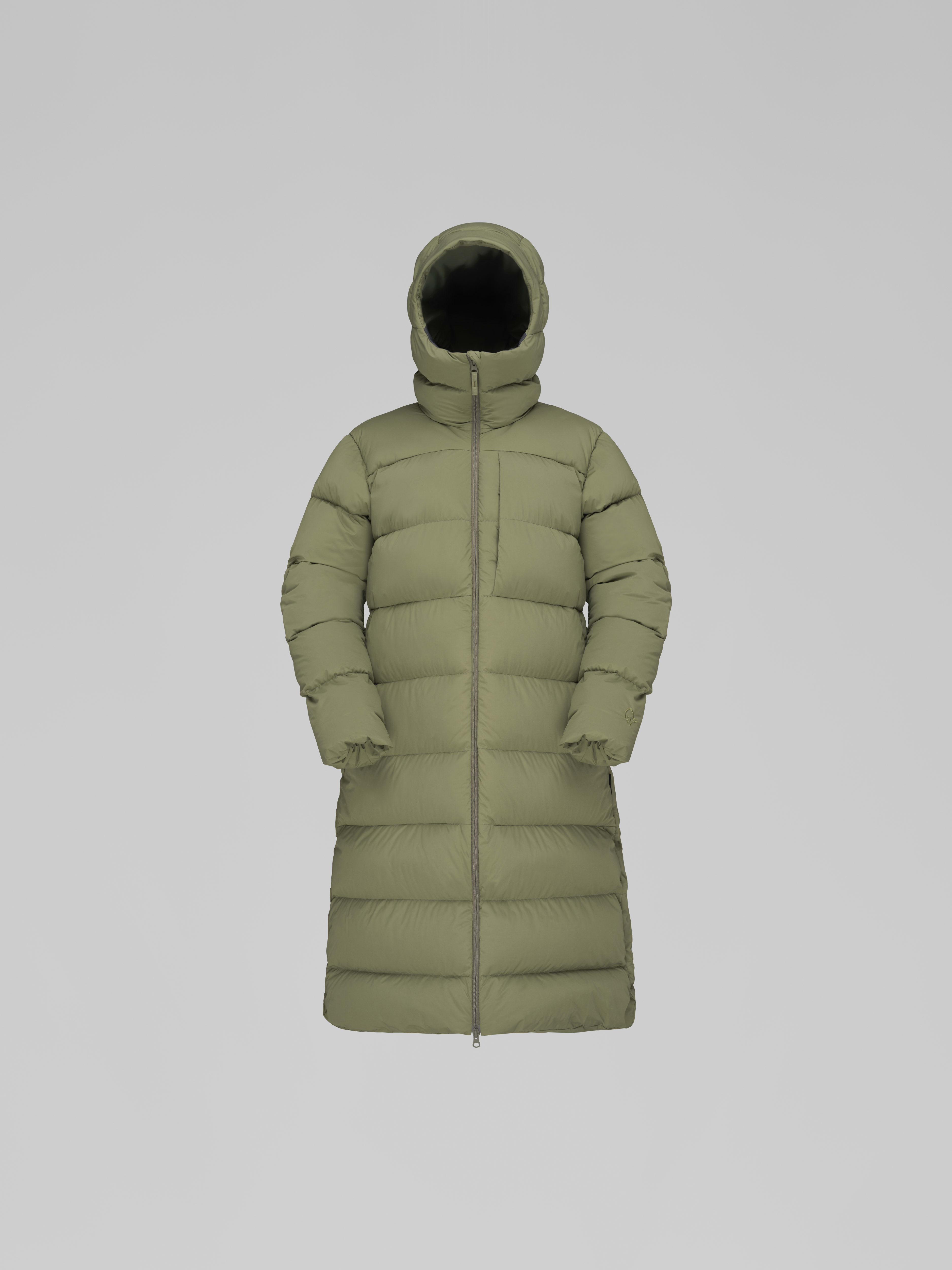 Packshot front image of femund down700 Coat Deep Lichen Green