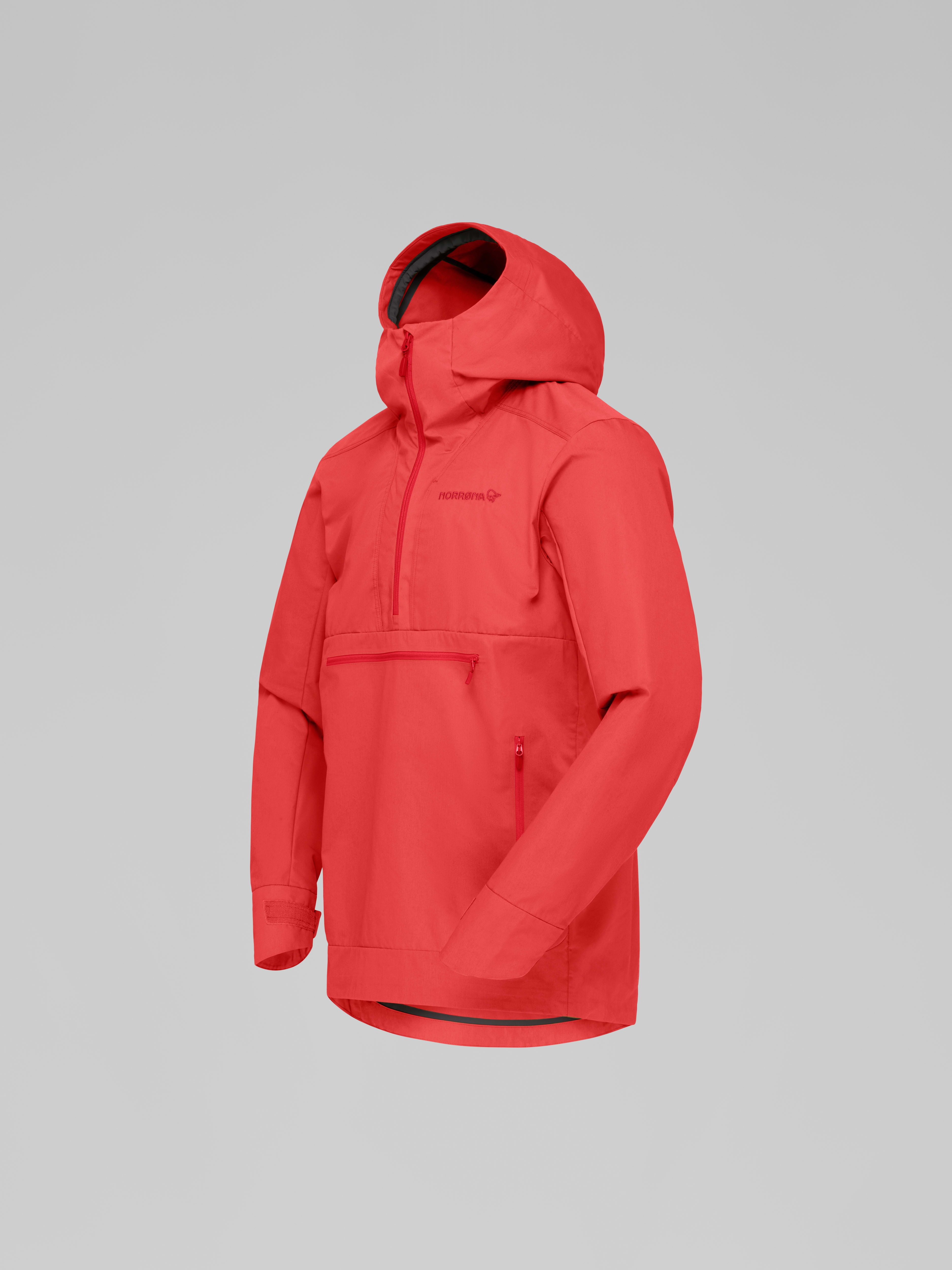 Packshot front left image of femund cotton Anorak Paprika red