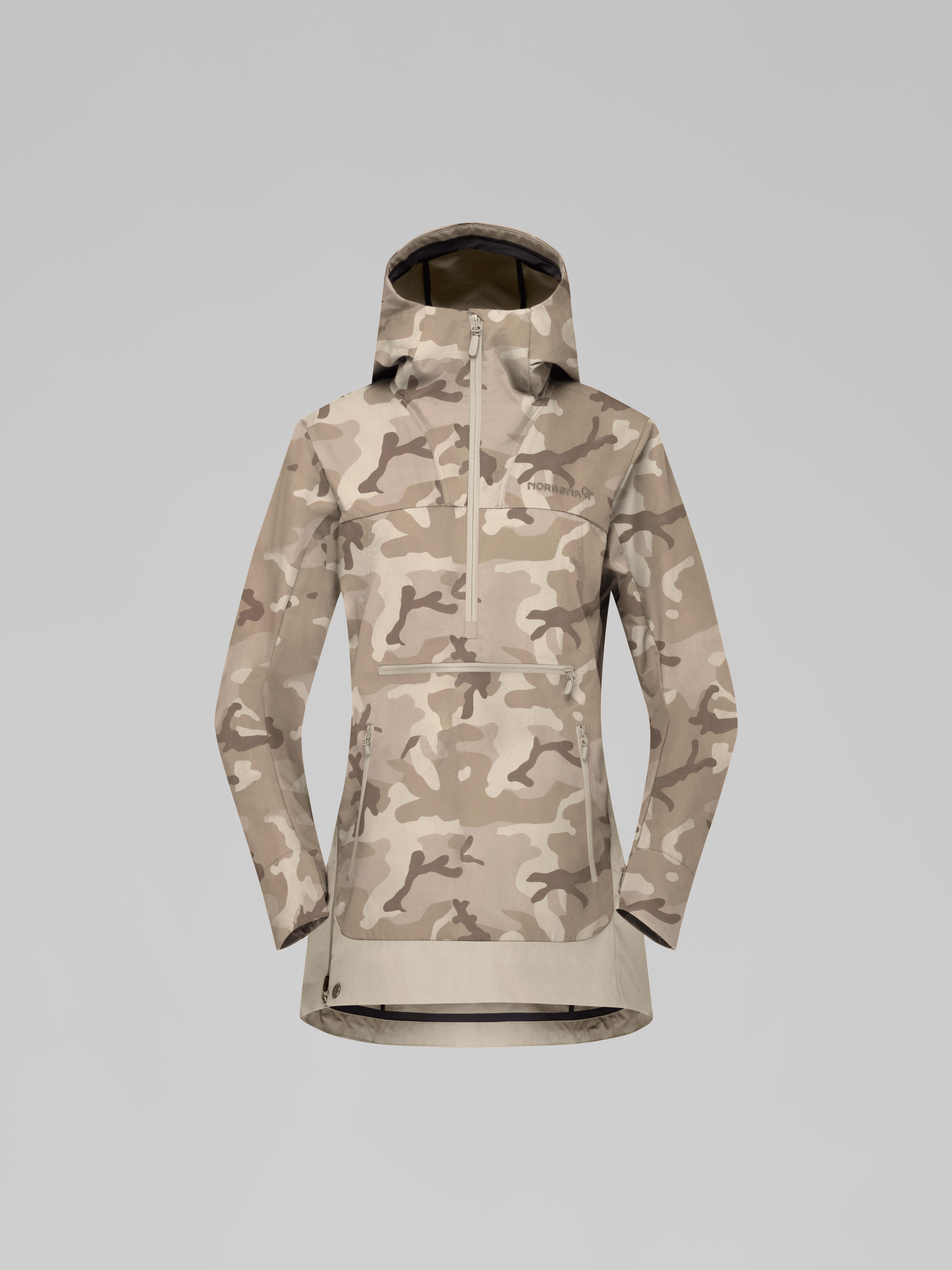 Packshot front image of femund cotton Anorak Beige Camo