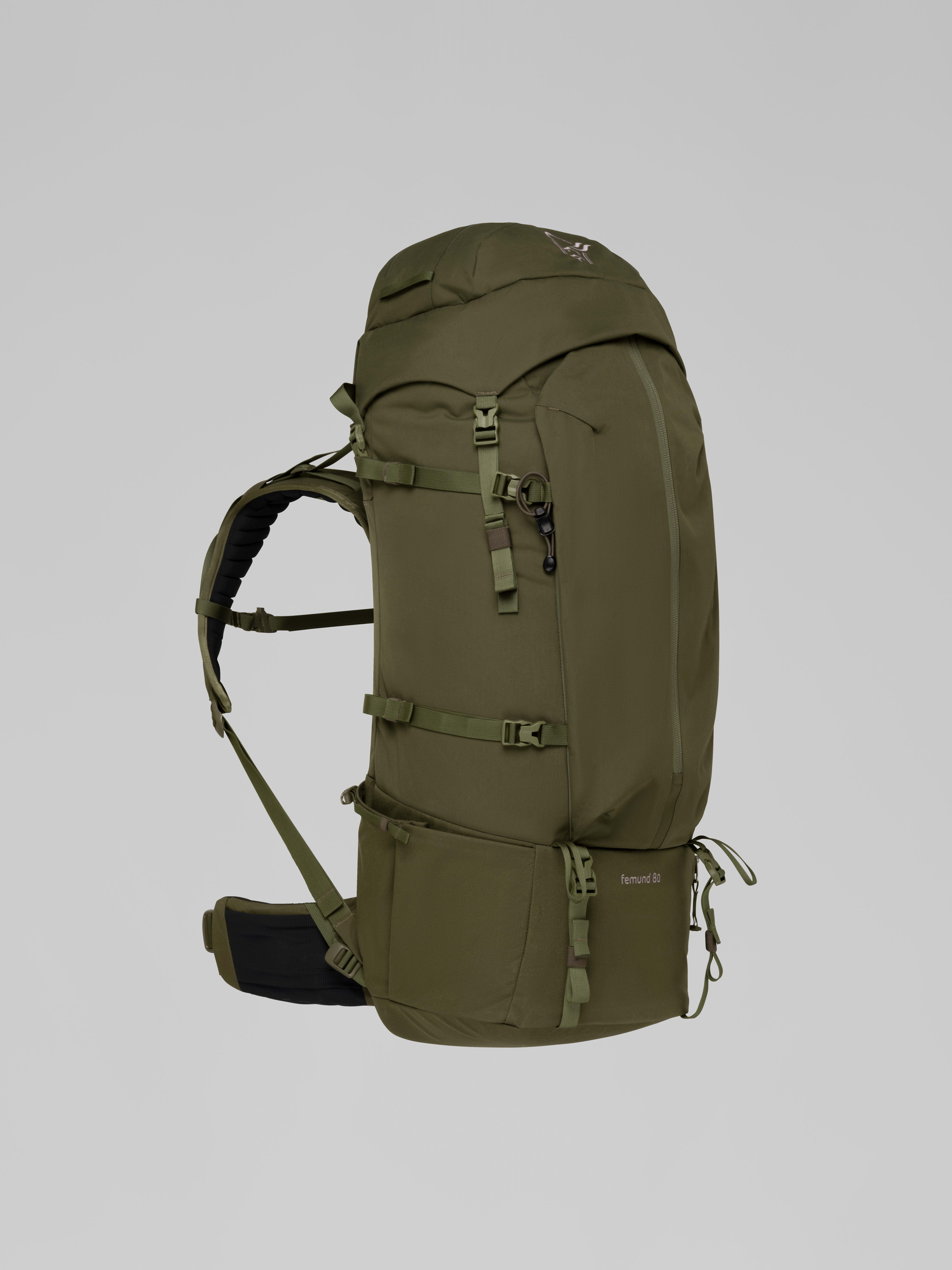 Packshot back image of femund synkron4 80L Pack Olive Night