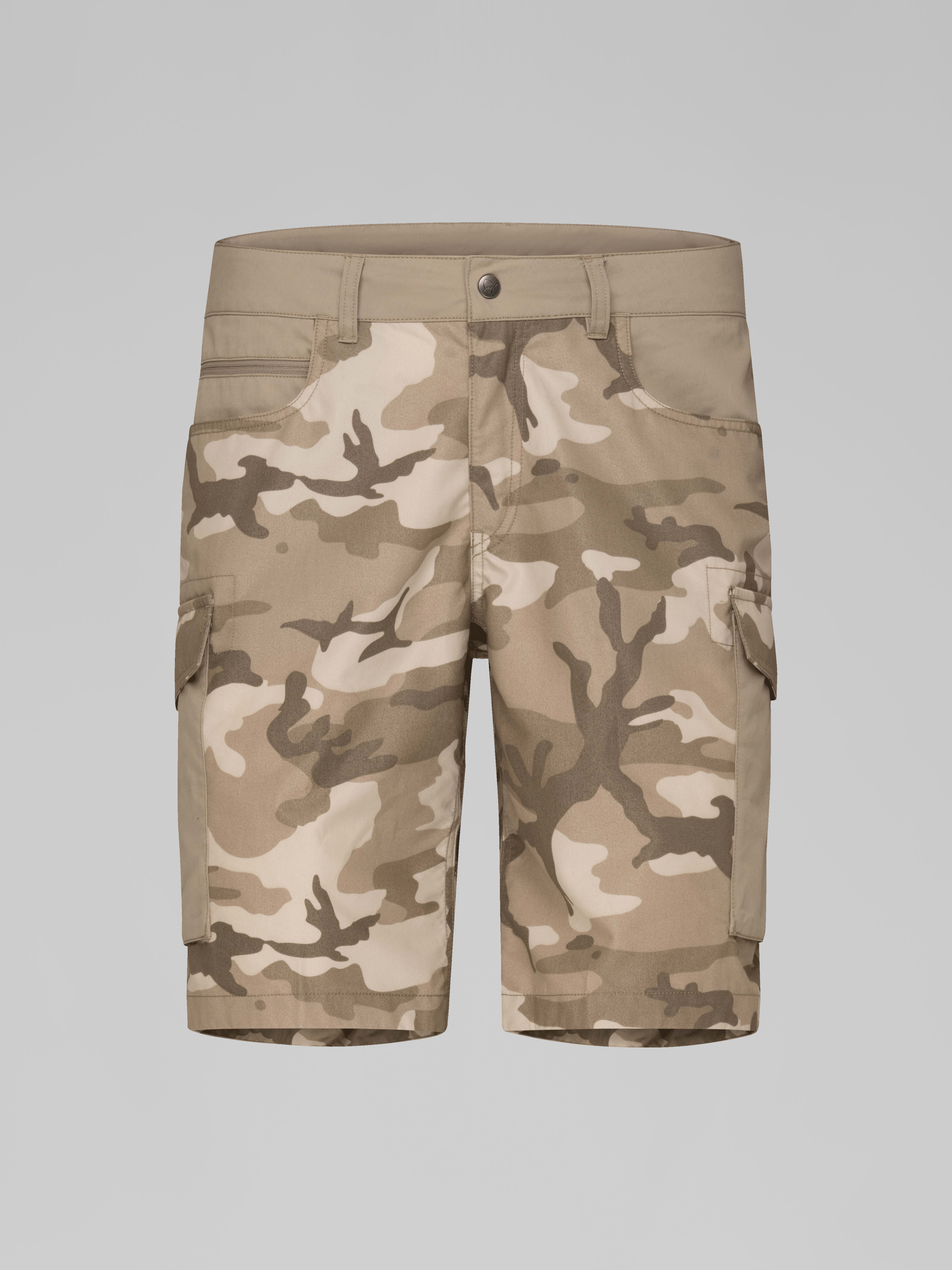 Packshot front image of femund cotton Cargo Shorts Beige Camo