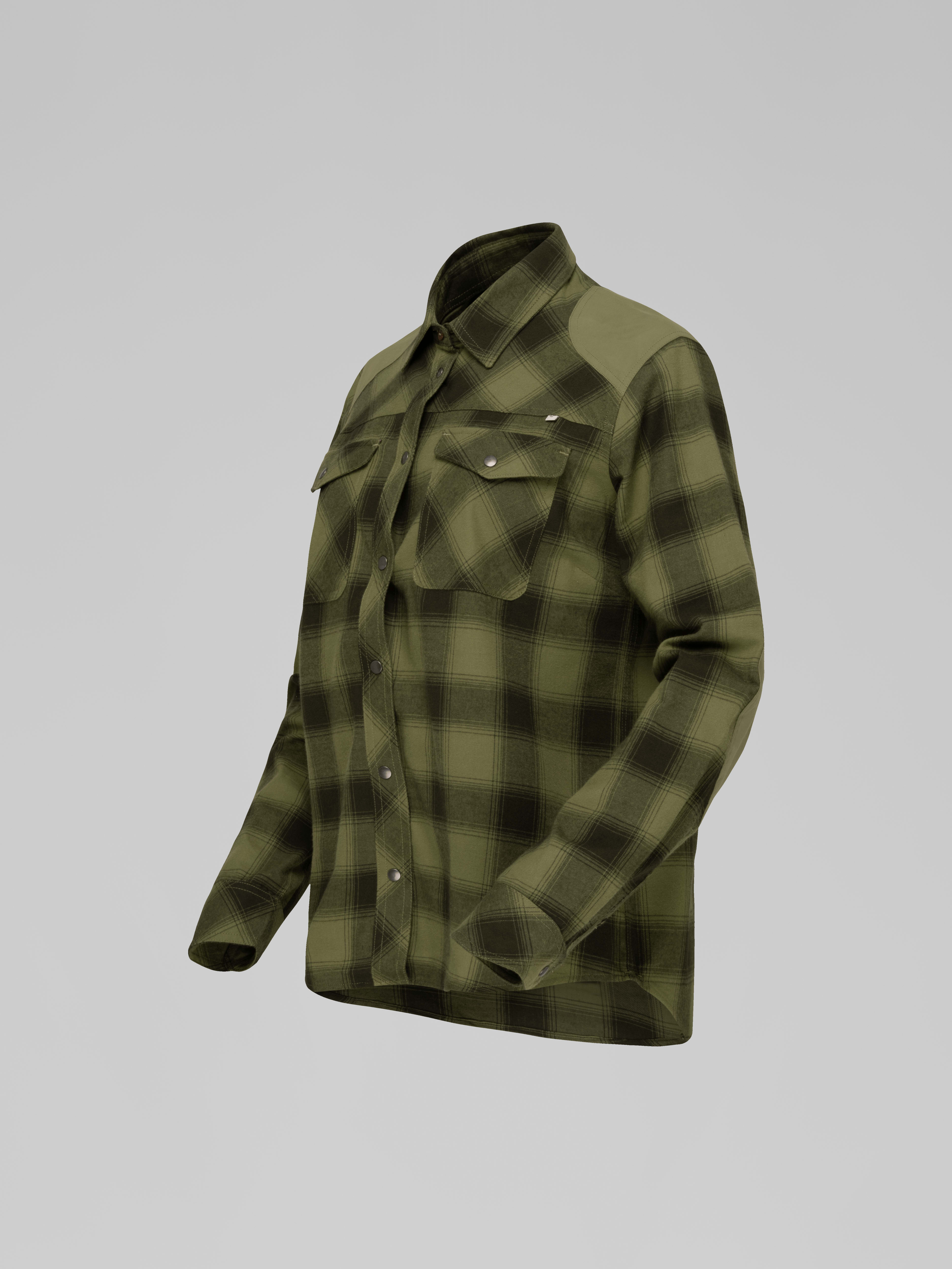 Packshot front left image of femund flannel Shirt Rosin