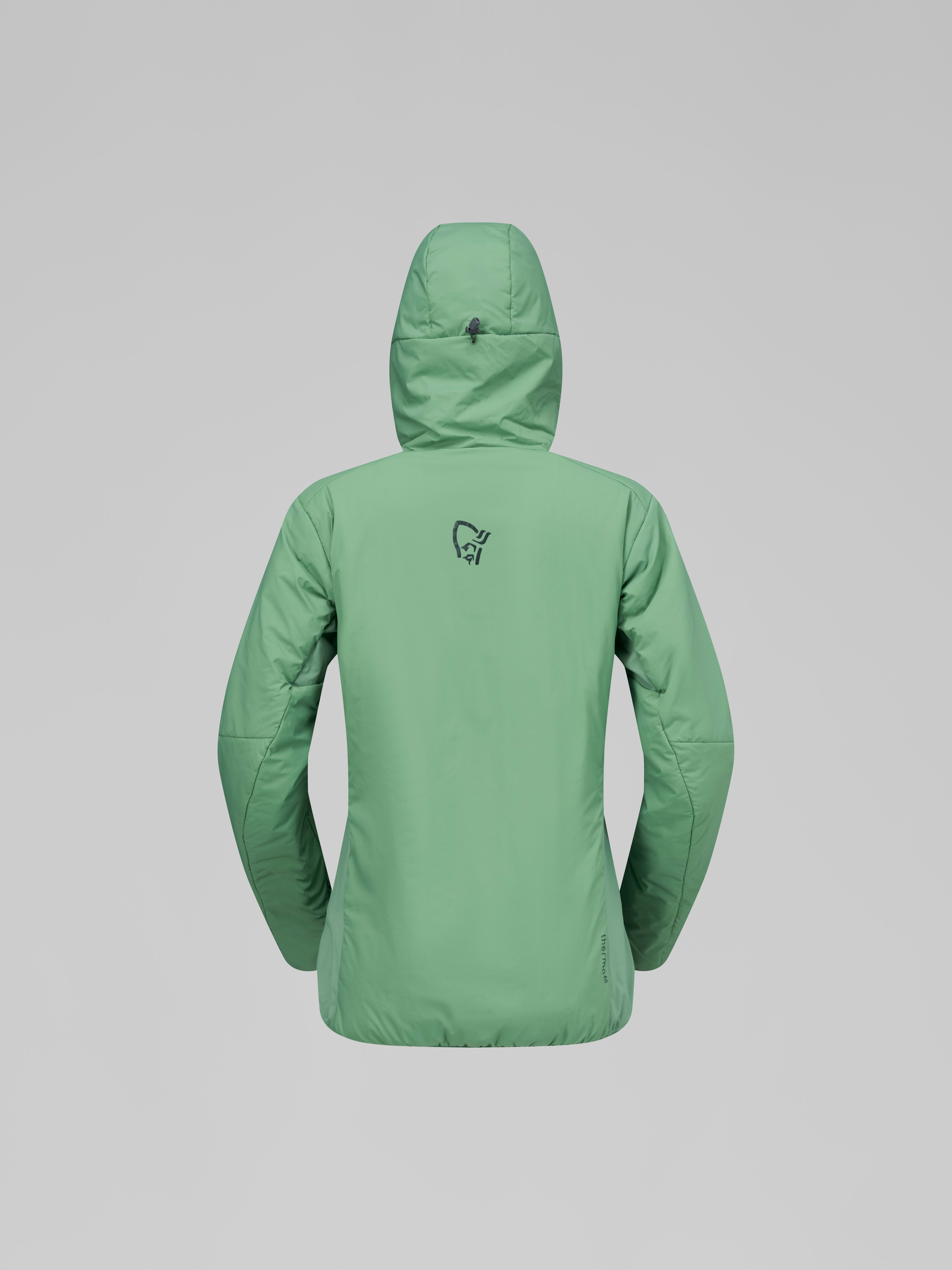 Packshot back image of femund thermo60 Zip Hood Dark Ivy