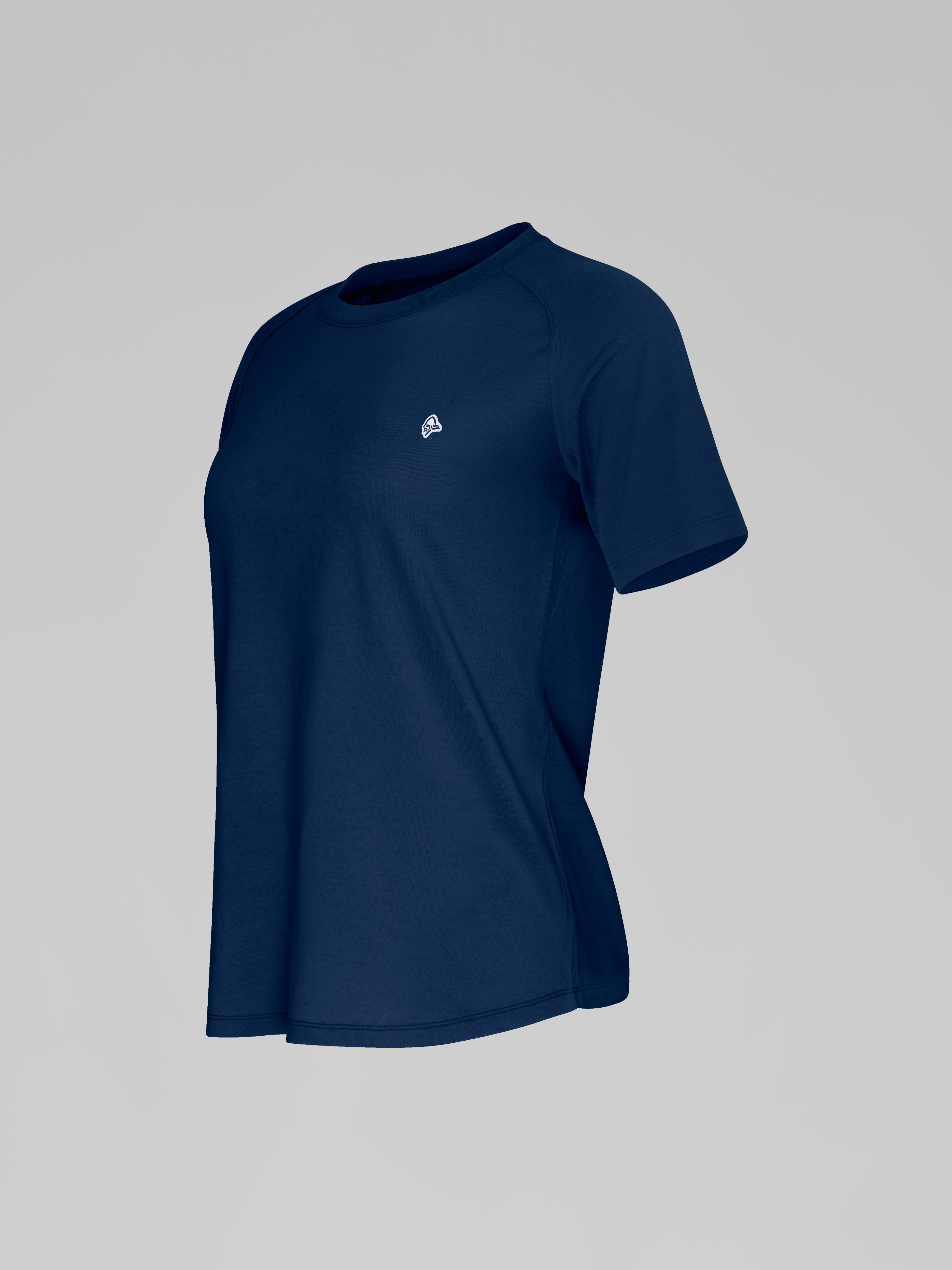 Packshot front left image of femund pureUll T-shirt Indigo Night Blue