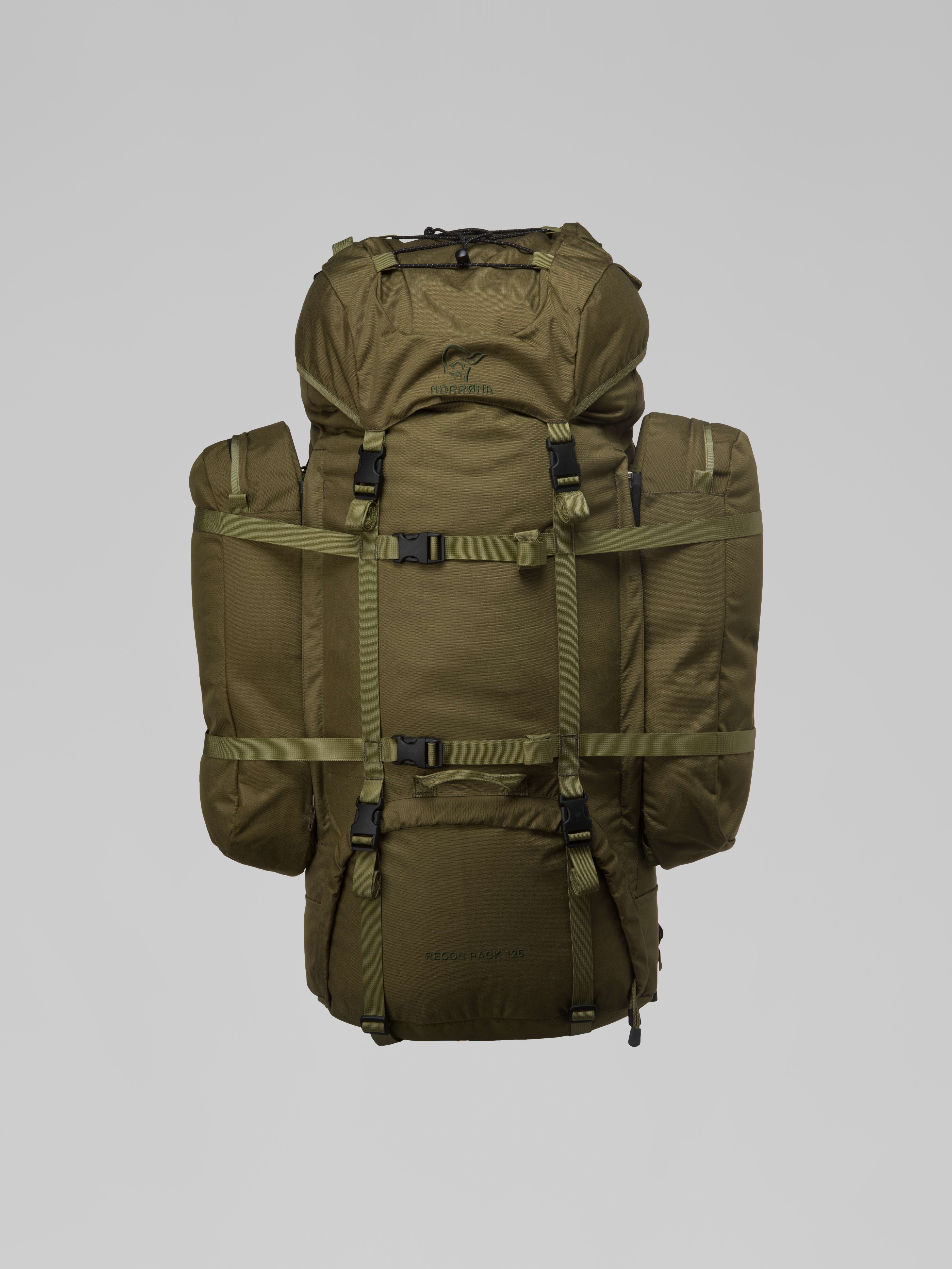 Packshot front image of recon 125L synkroflex Pack Military Green