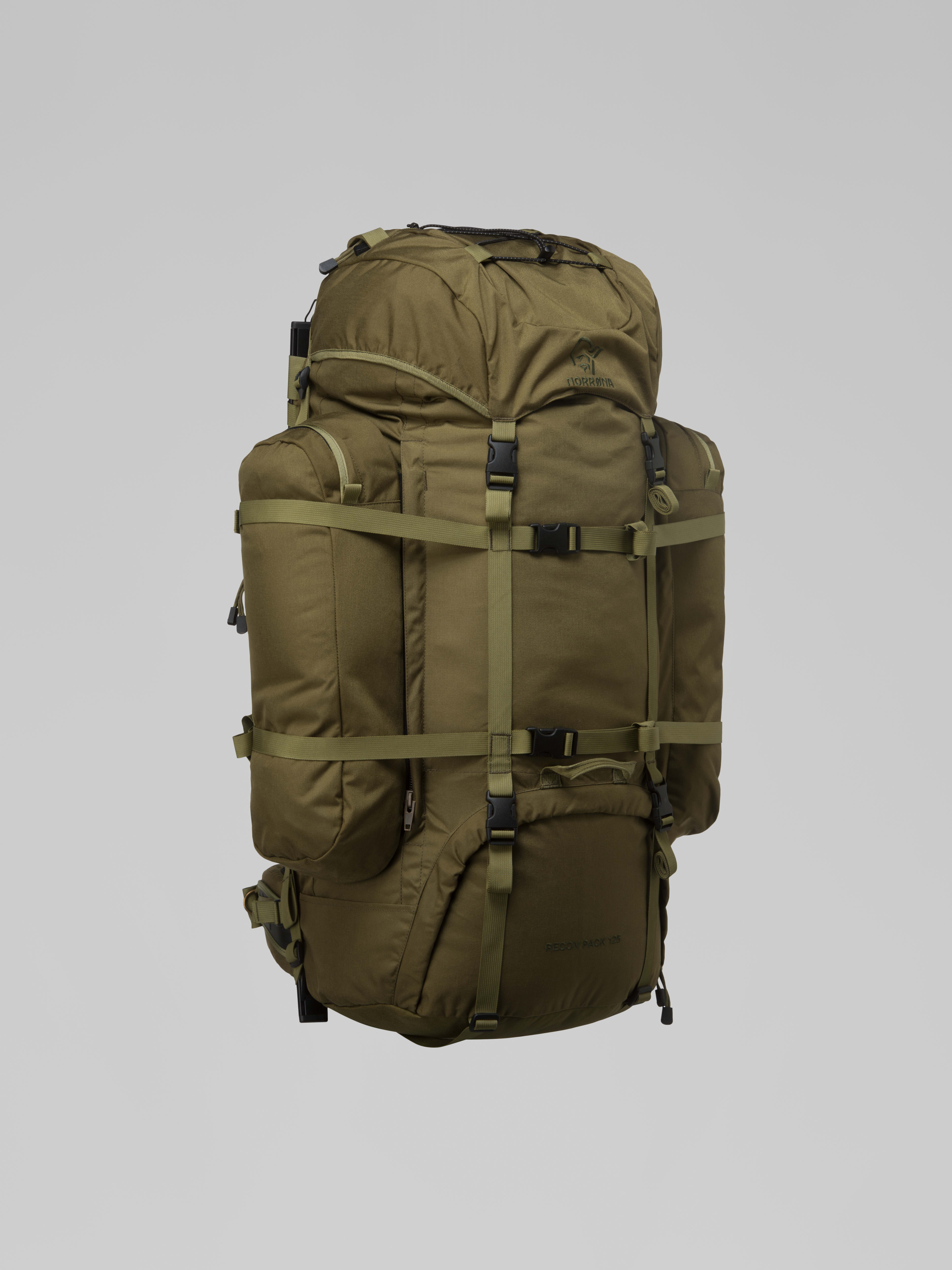 Packshot front right image of recon 125L synkroflex Pack Military Green