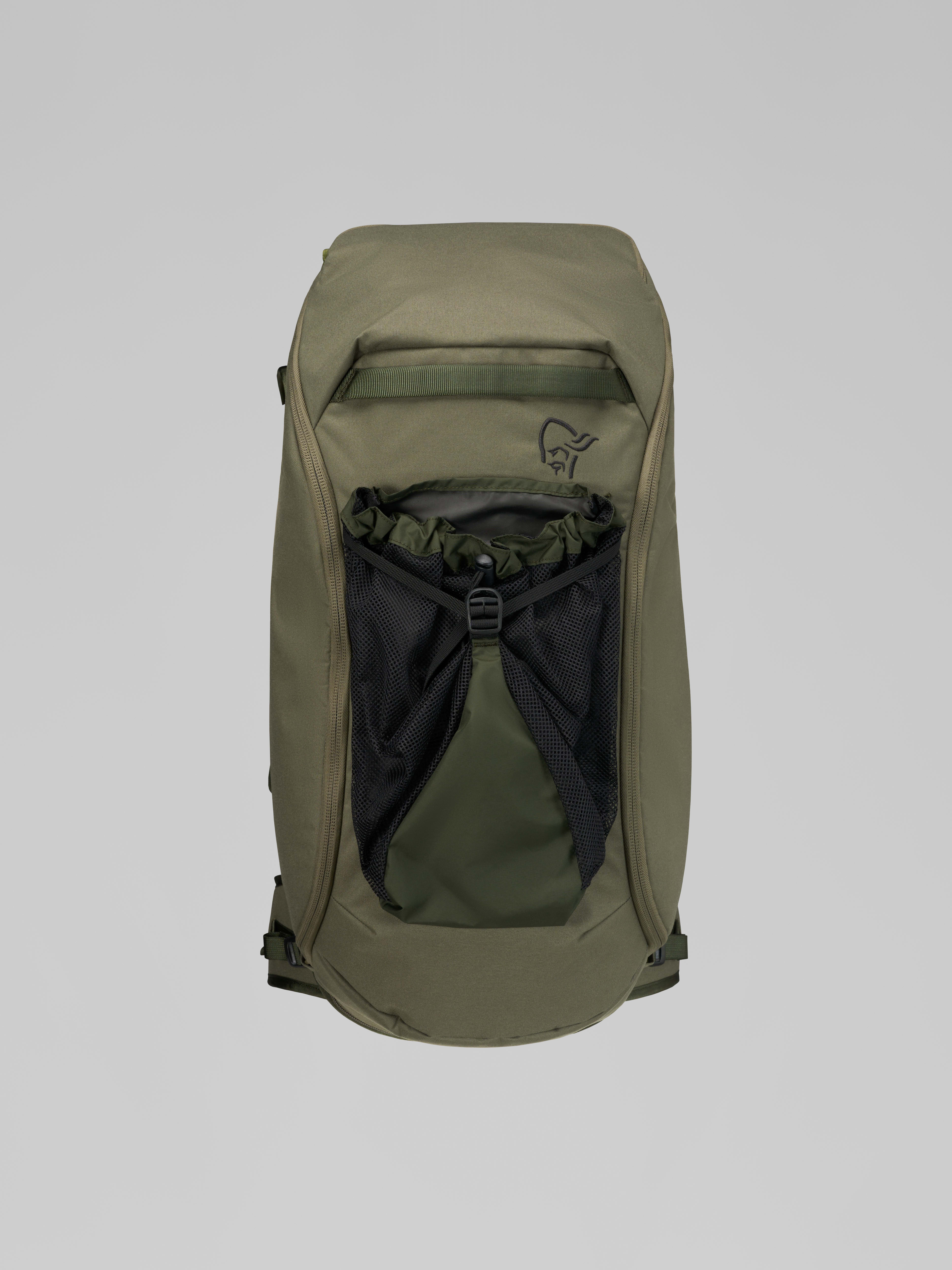 Packshot back image of kvinnherad 45L Pack Olive Night
