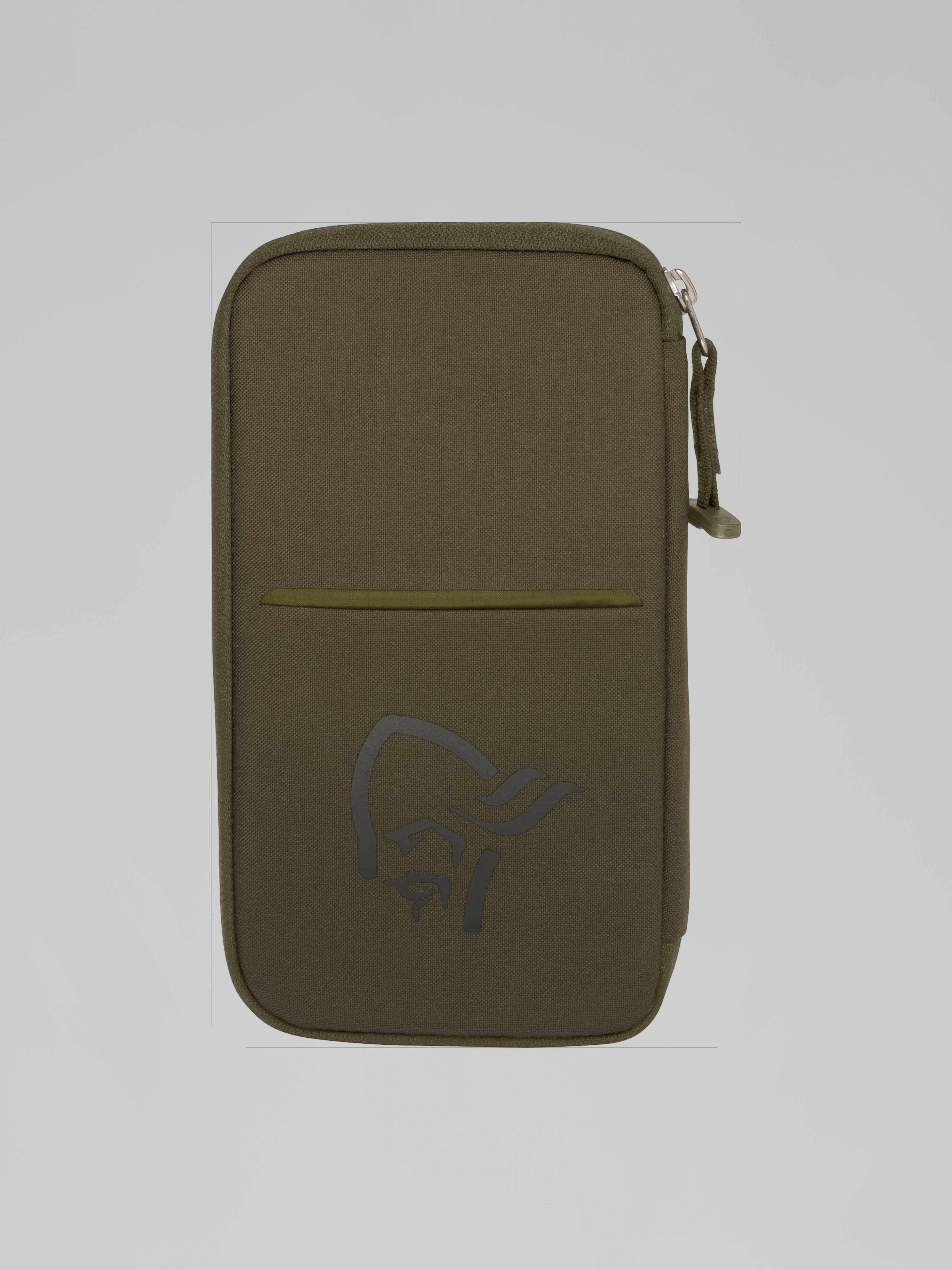 Packshot front image of norrona travel Wallet Olive Night