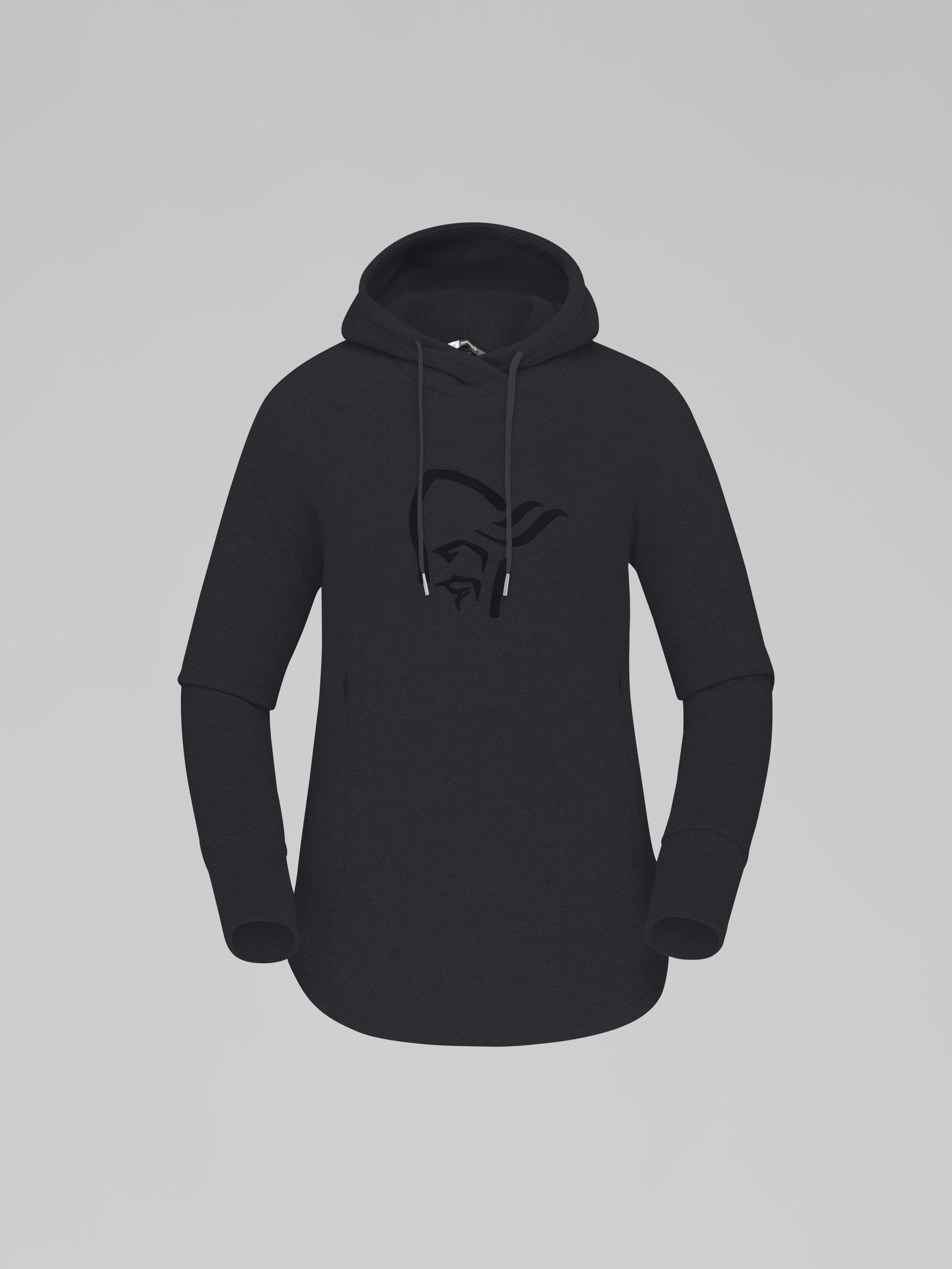 Packshot front image of norrona warm2 Hood Caviar Black