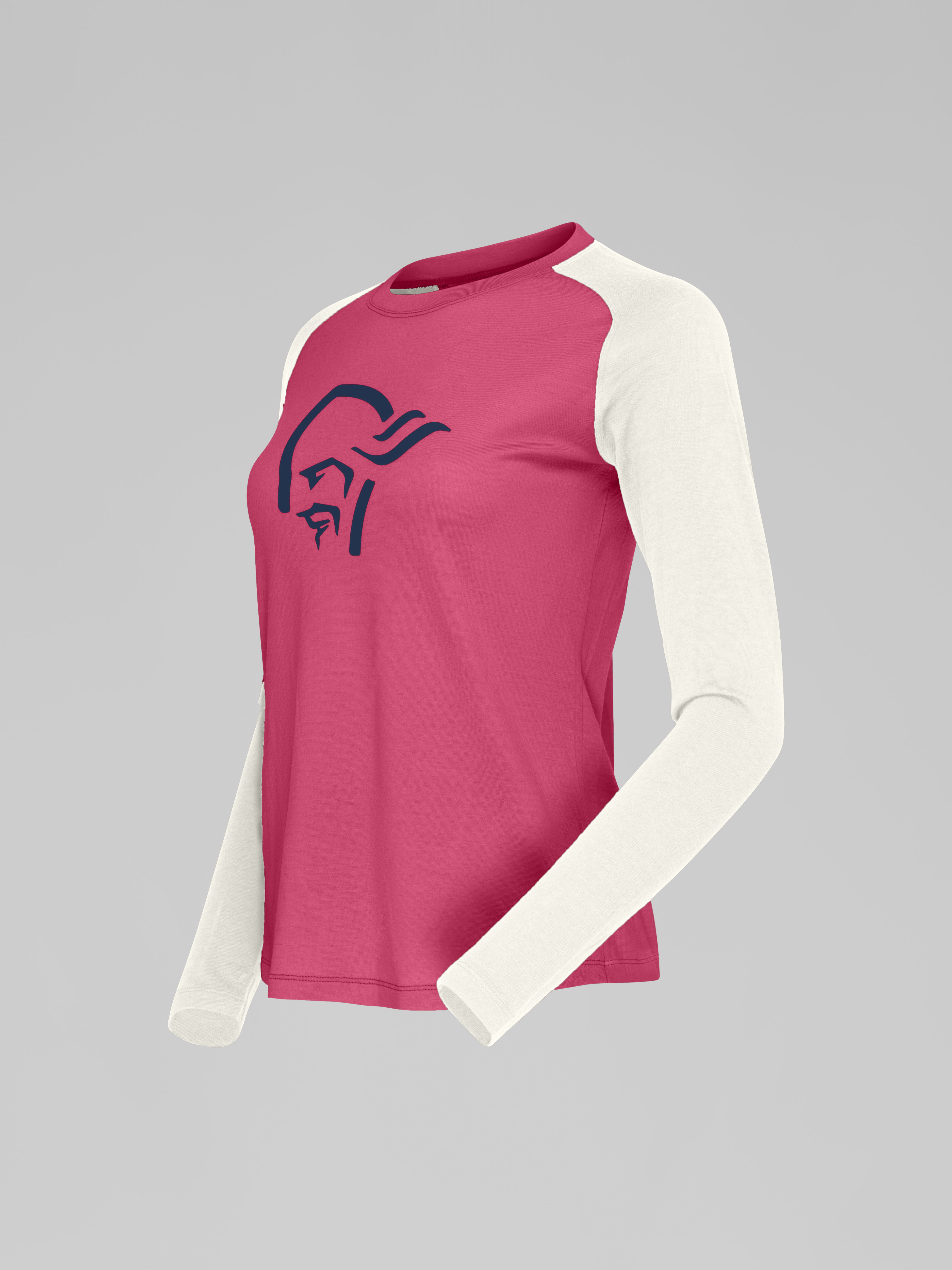 Packshot front left image of norrona pureUll Long sleeve Honeysuckle/Snowdrop
