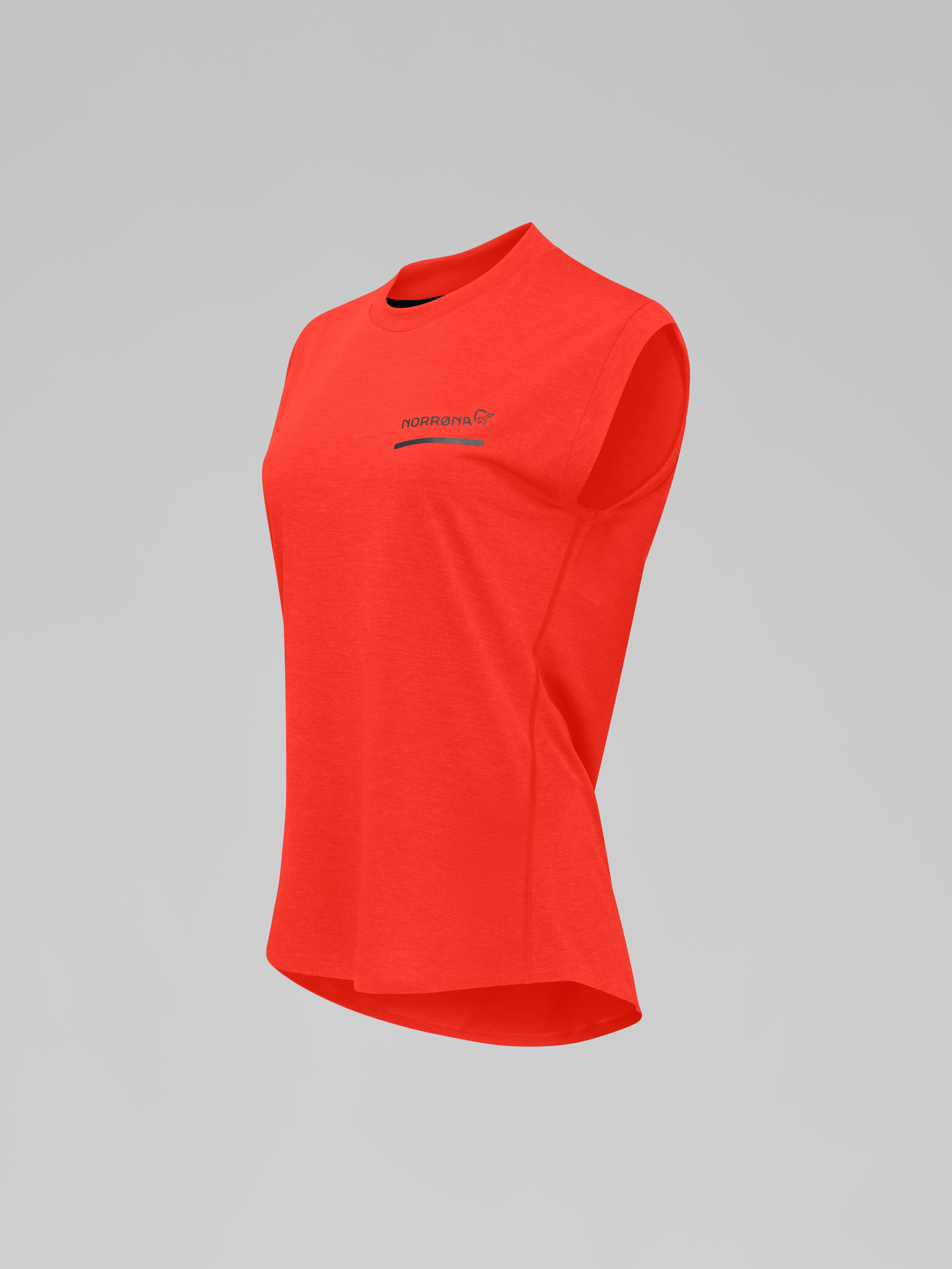 Packshot front left image of senja equaliser sleeveless T-Shirt Arednalin Red
