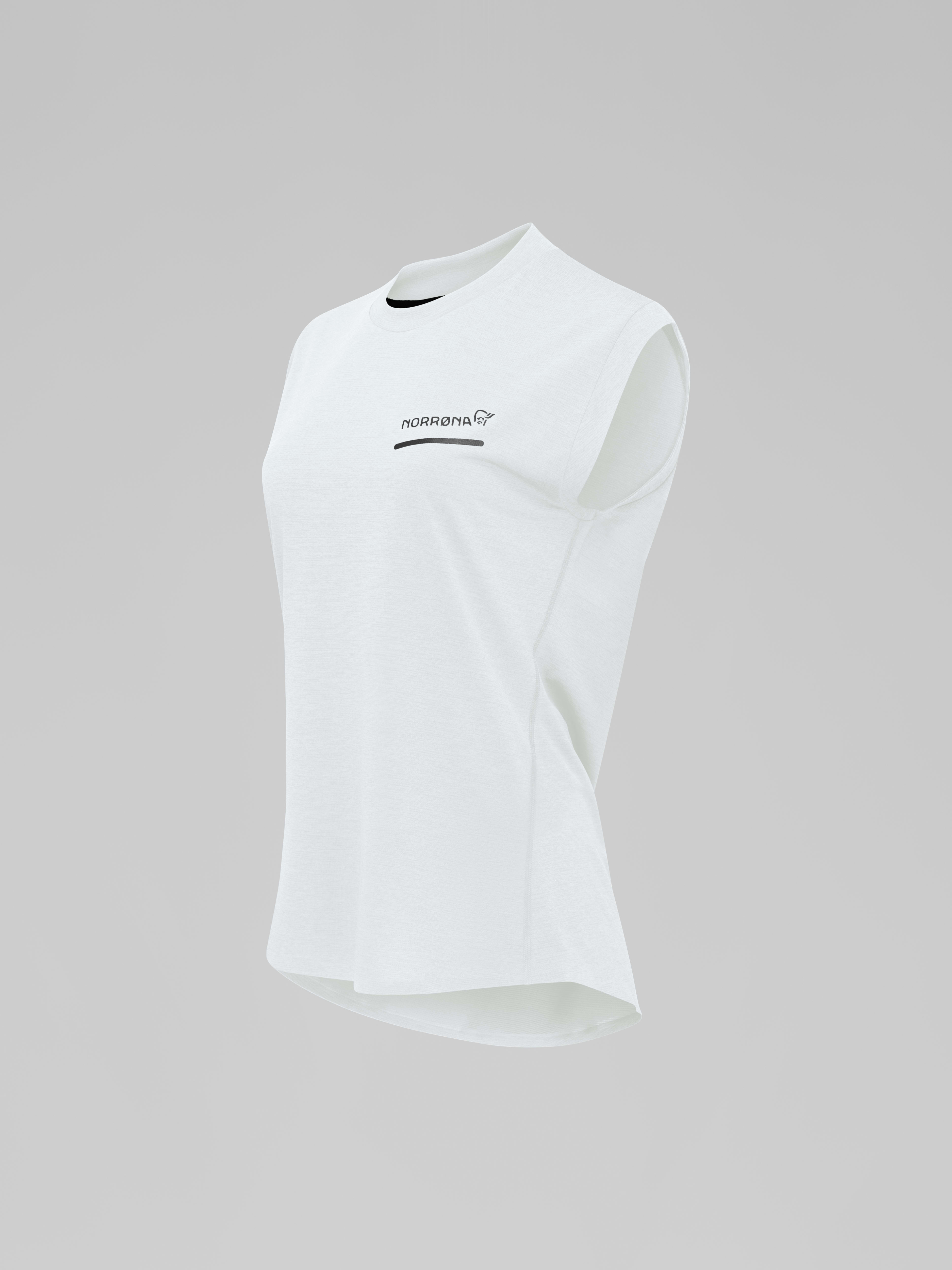 Packshot front left image of senja equaliser sleeveless T-Shirt Snow White