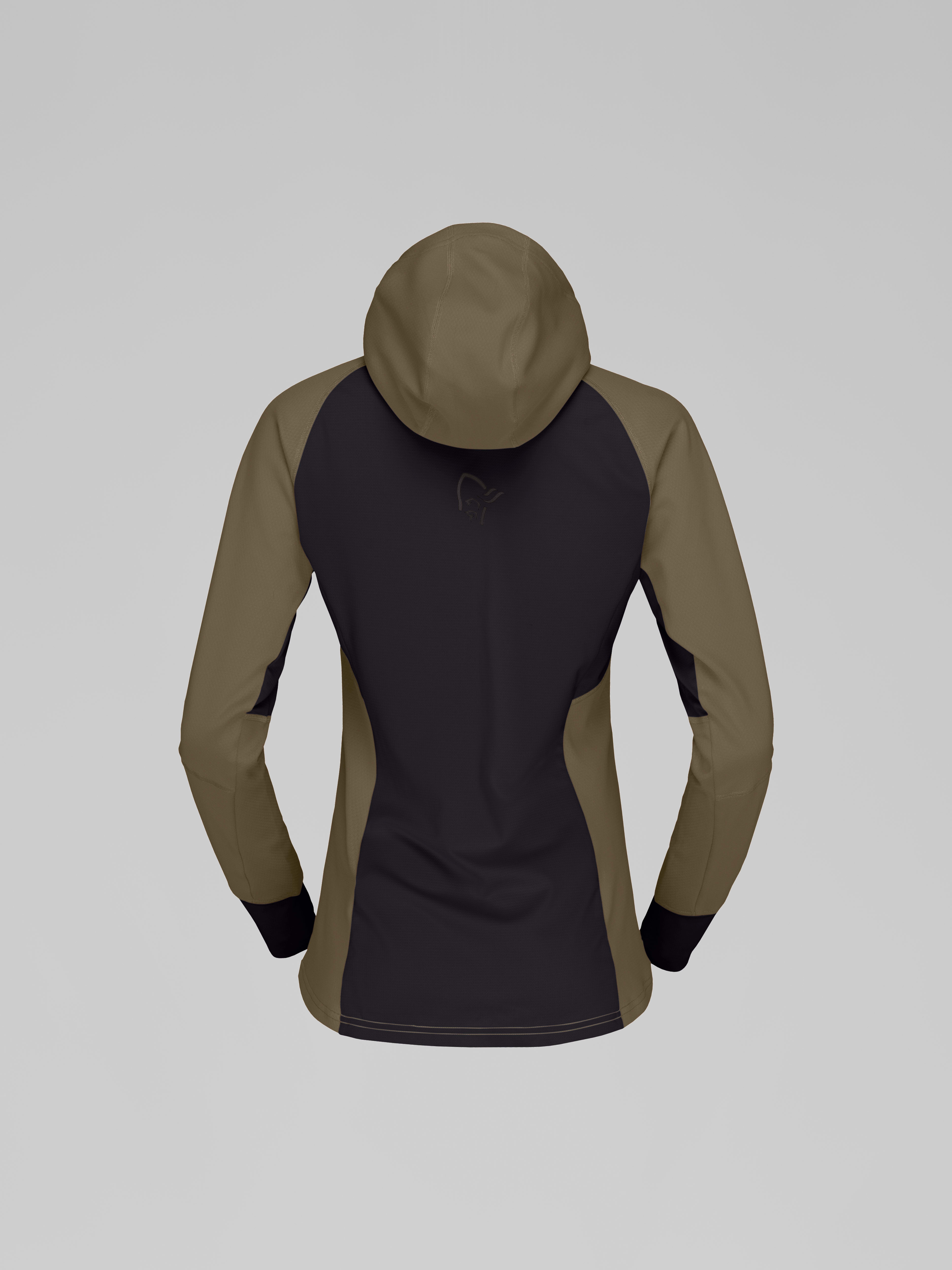 Packshot back image of senja warm1 Hood Olive Night